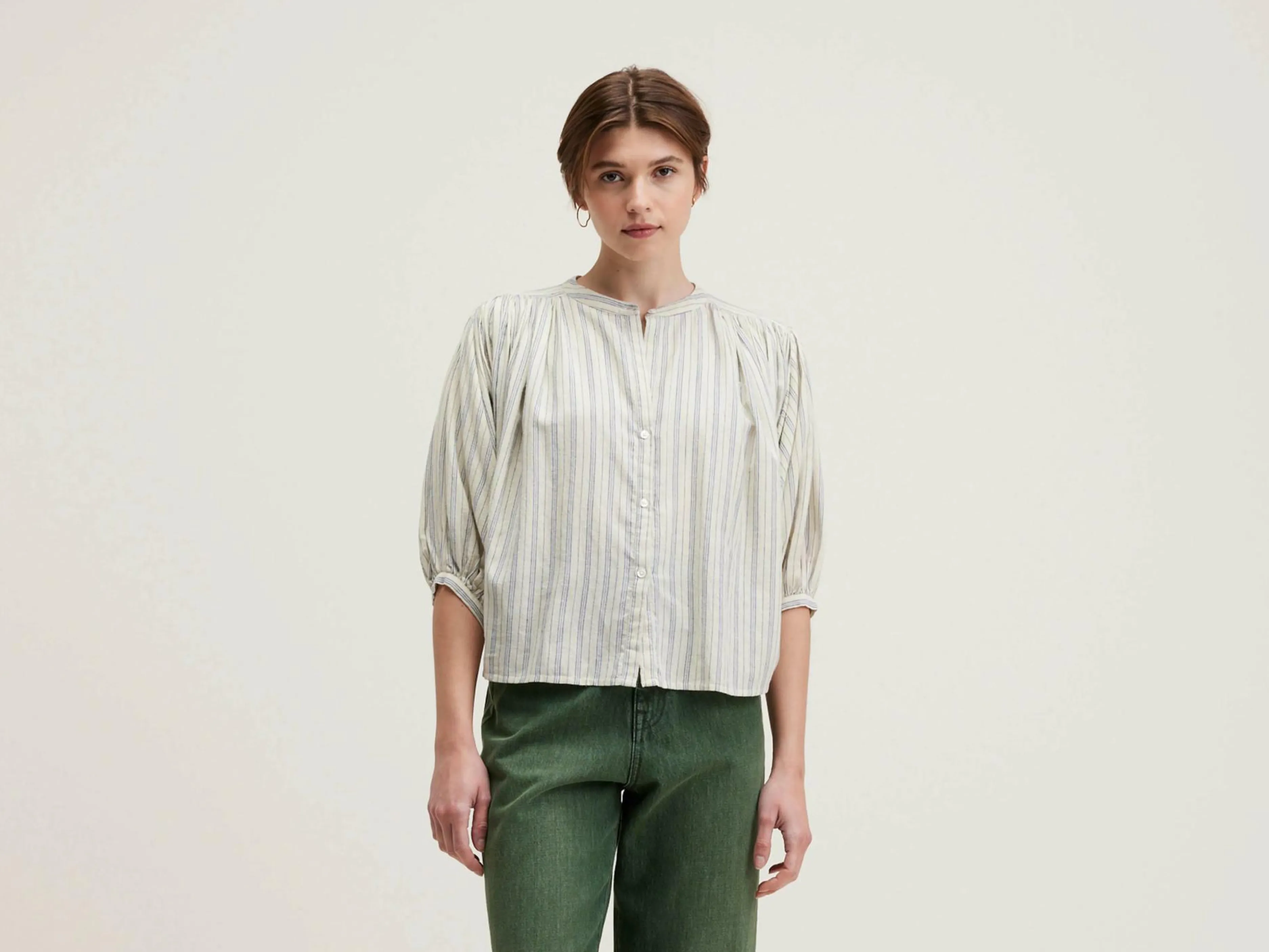 Blouses & Chemises-Bellerose Blouse Courte Ink Antique white / Myrtille