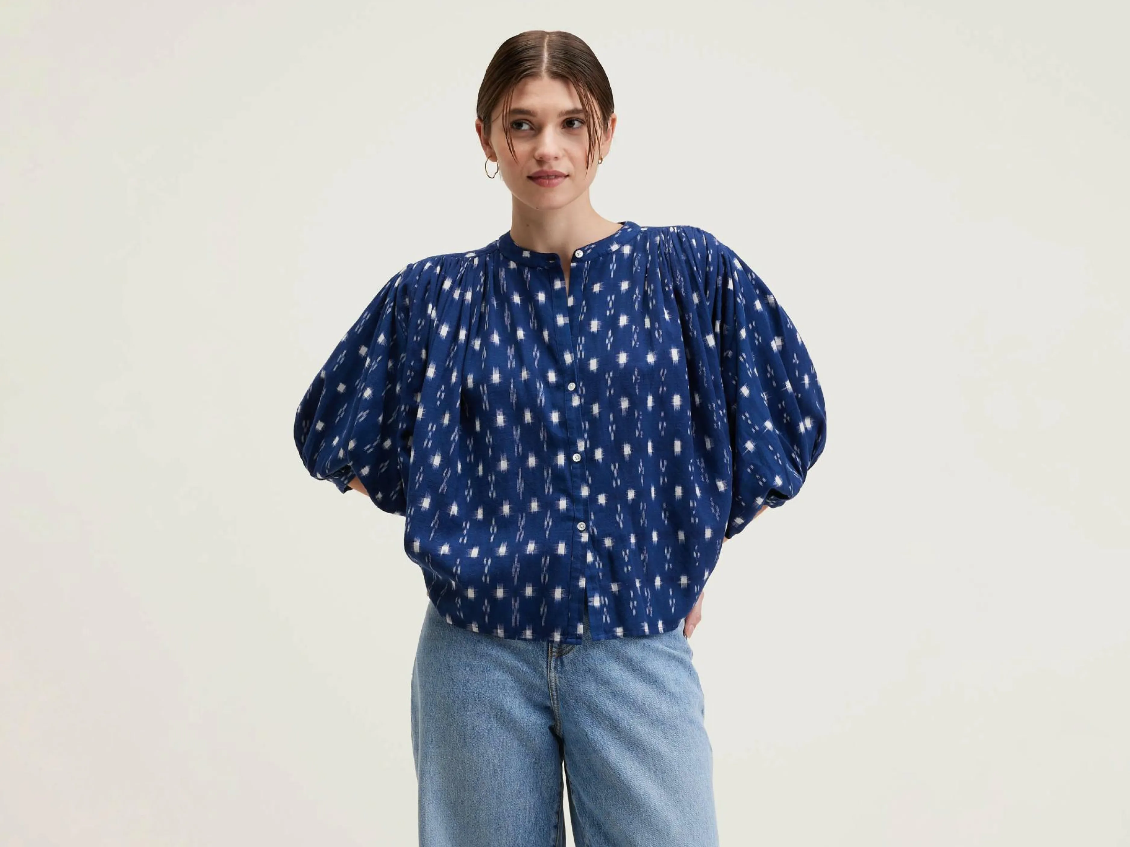 Blouses & Chemises-Bellerose Blouse Courte Ink Myosotis