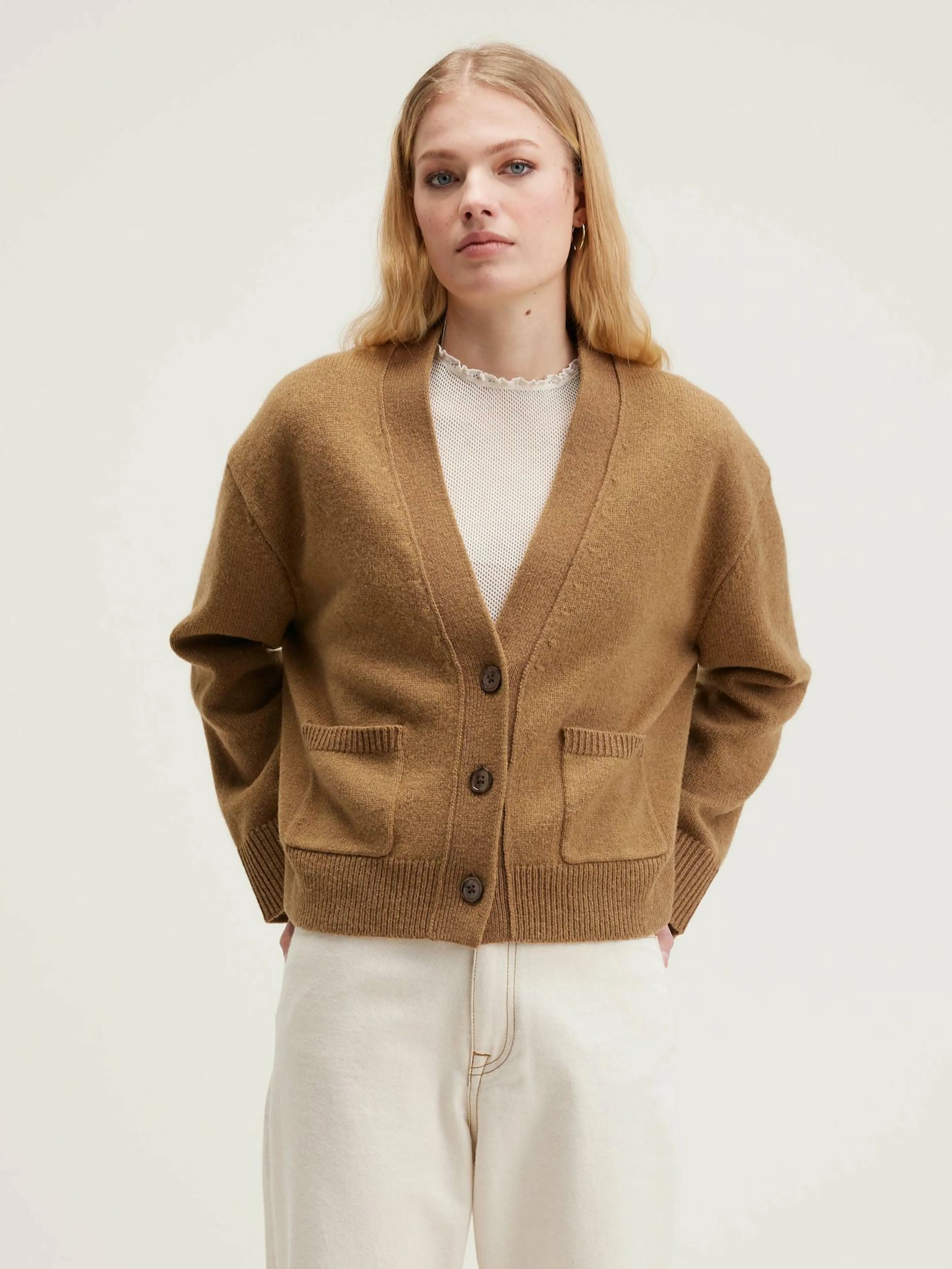 Mailles-Bellerose Cardigan Boxy Gaddin Tan