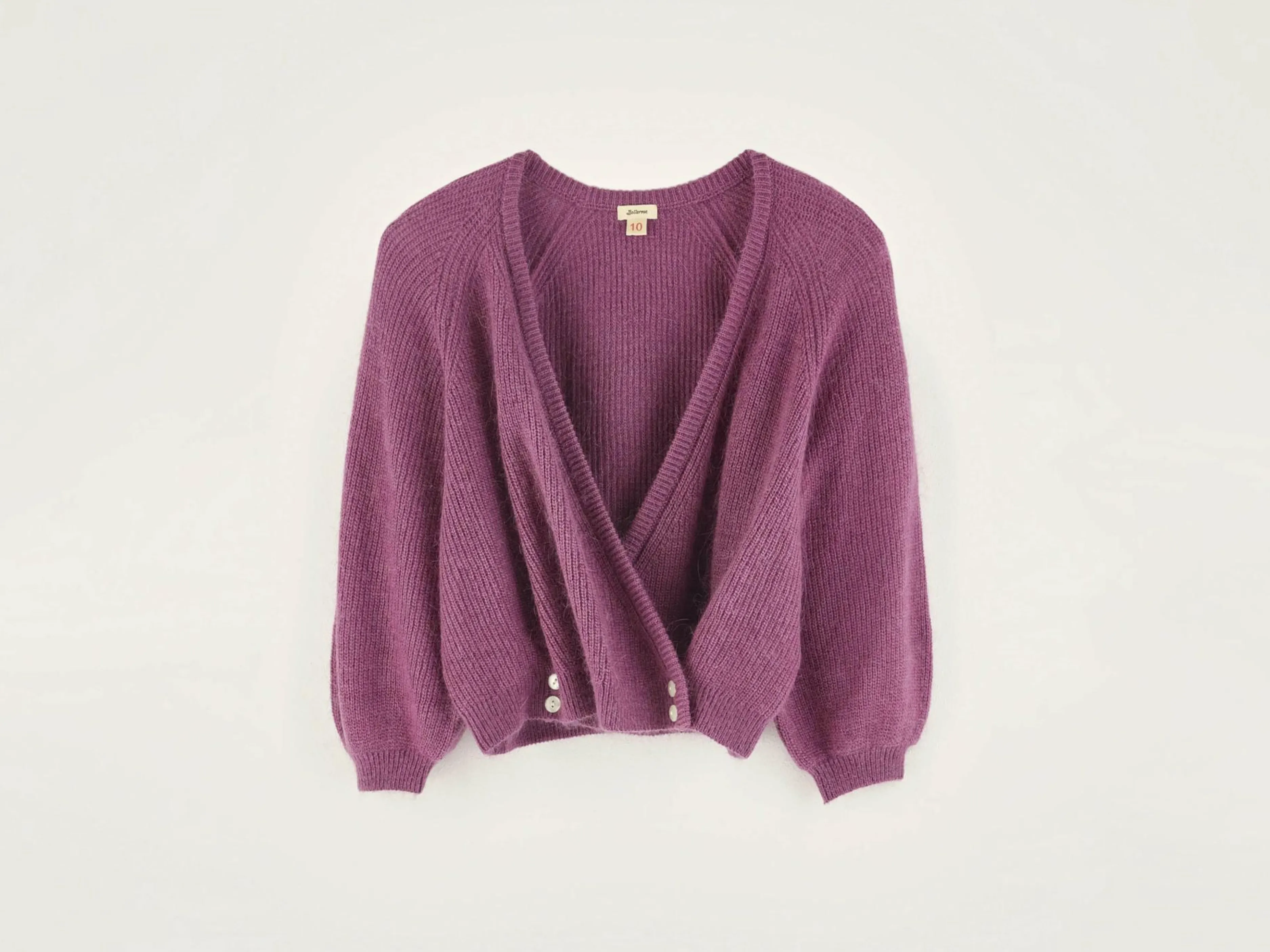 Mailles-Bellerose Cardigan Col V Dioph Lychee