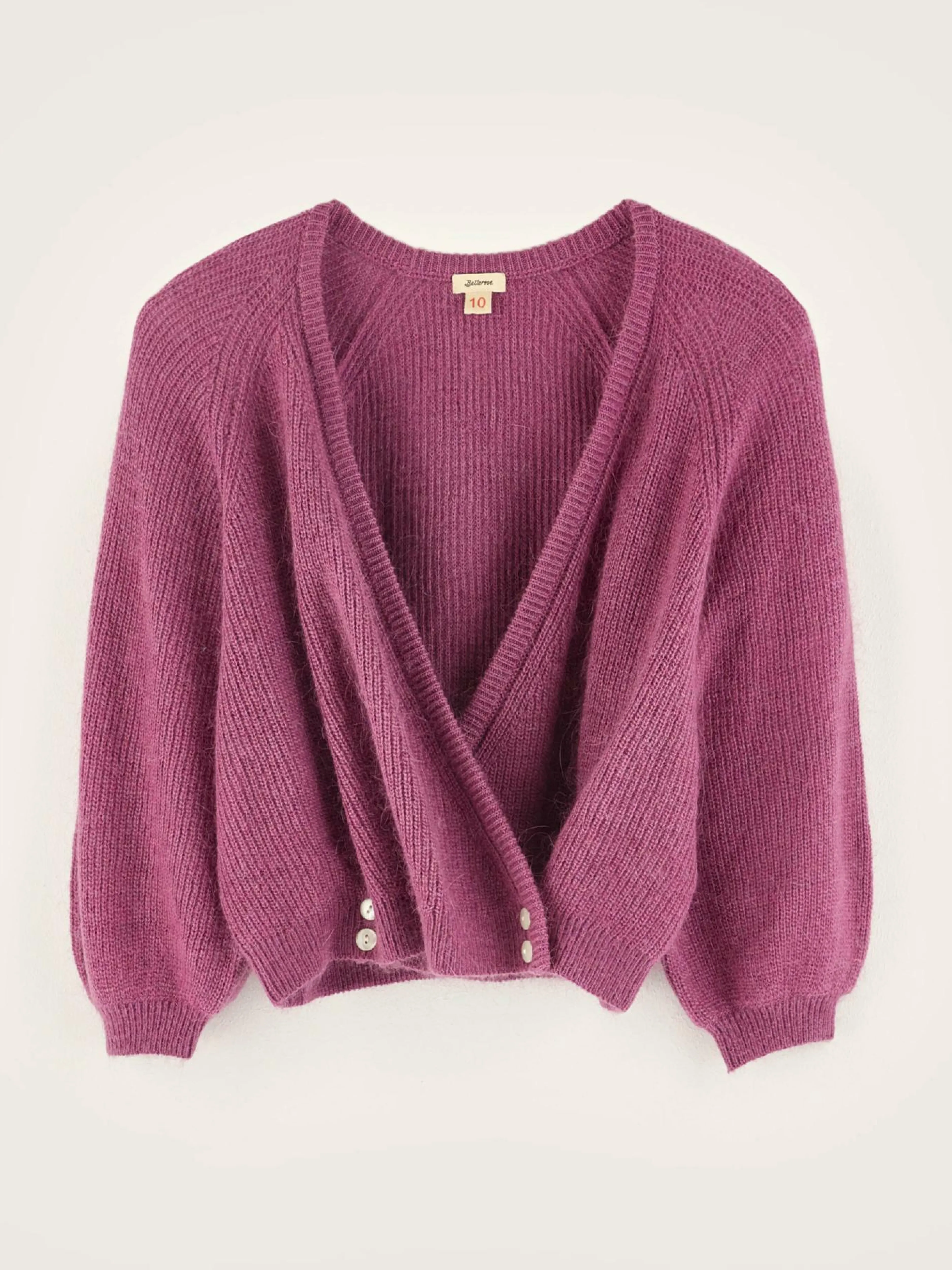 Mailles-Bellerose Cardigan Col V Dioph Lychee