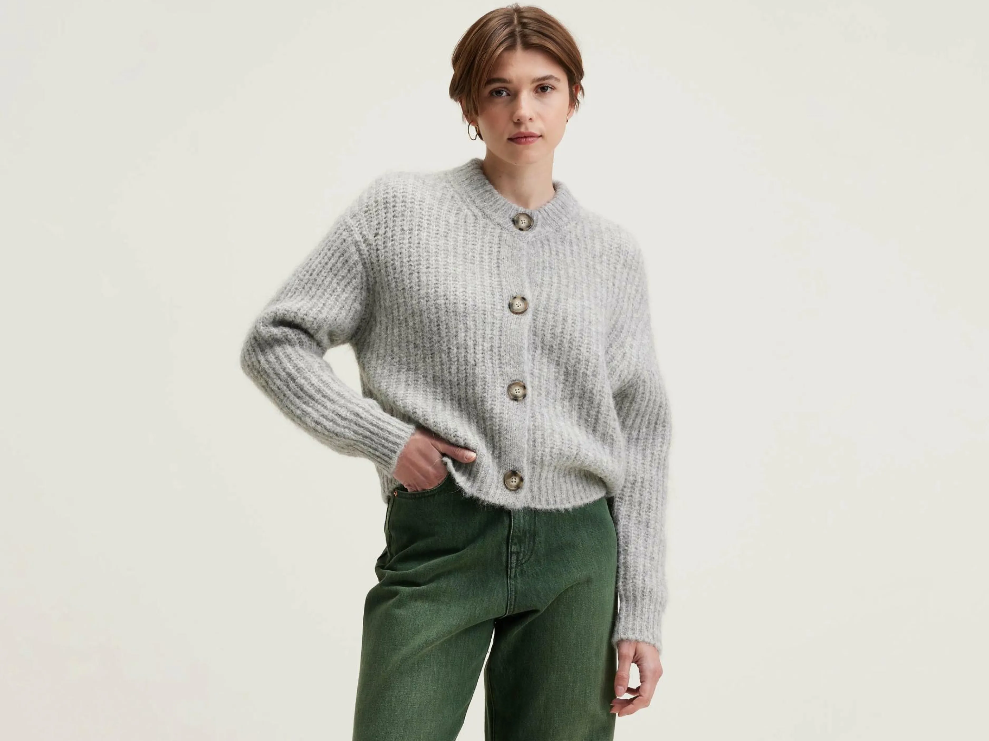 Mailles-Bellerose Cardigan En Maille Adyka Light grey
