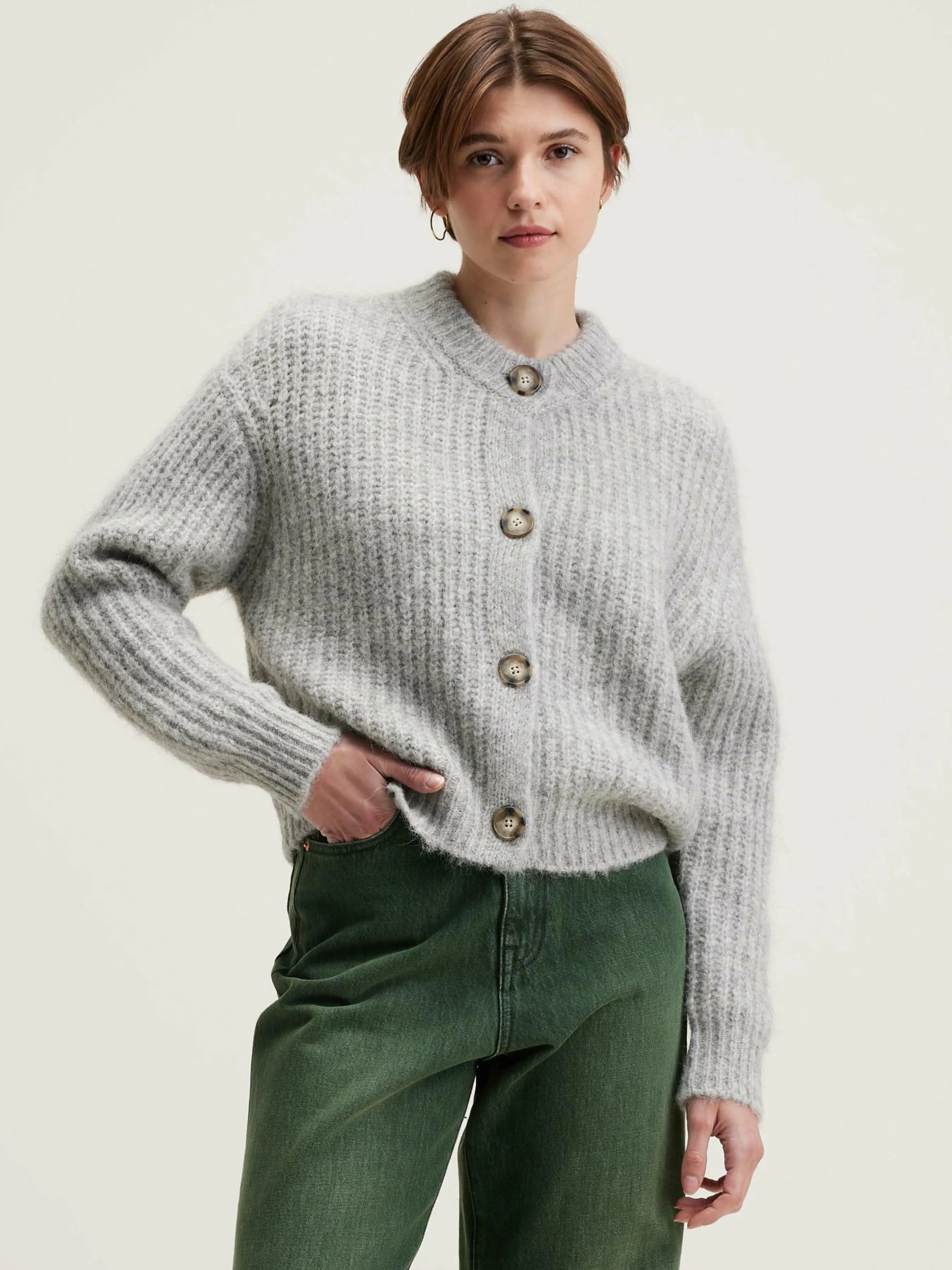 Mailles-Bellerose Cardigan En Maille Adyka Light grey