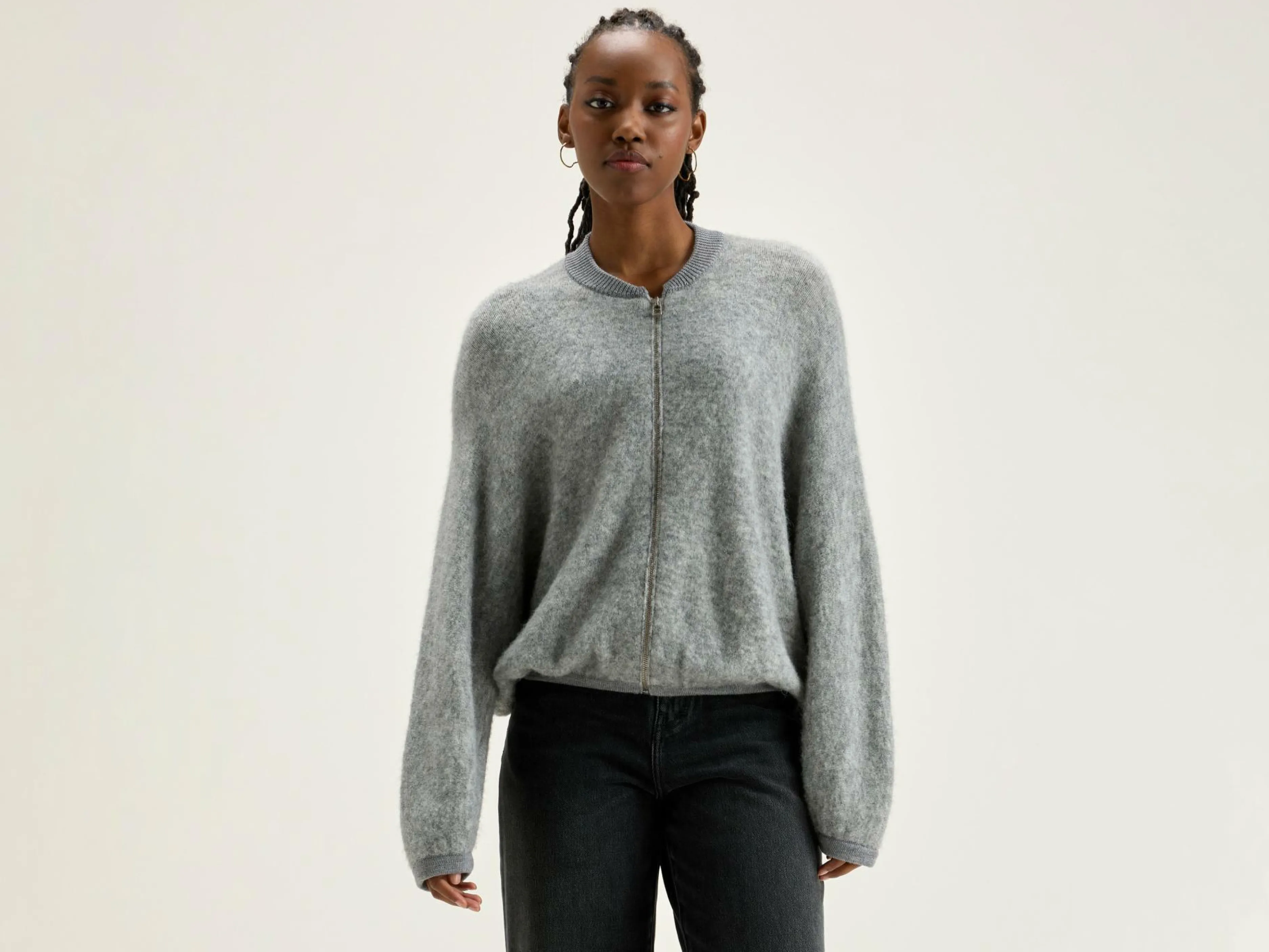 Mailles-Bellerose Cardigan Zippé Asedi Heather grey