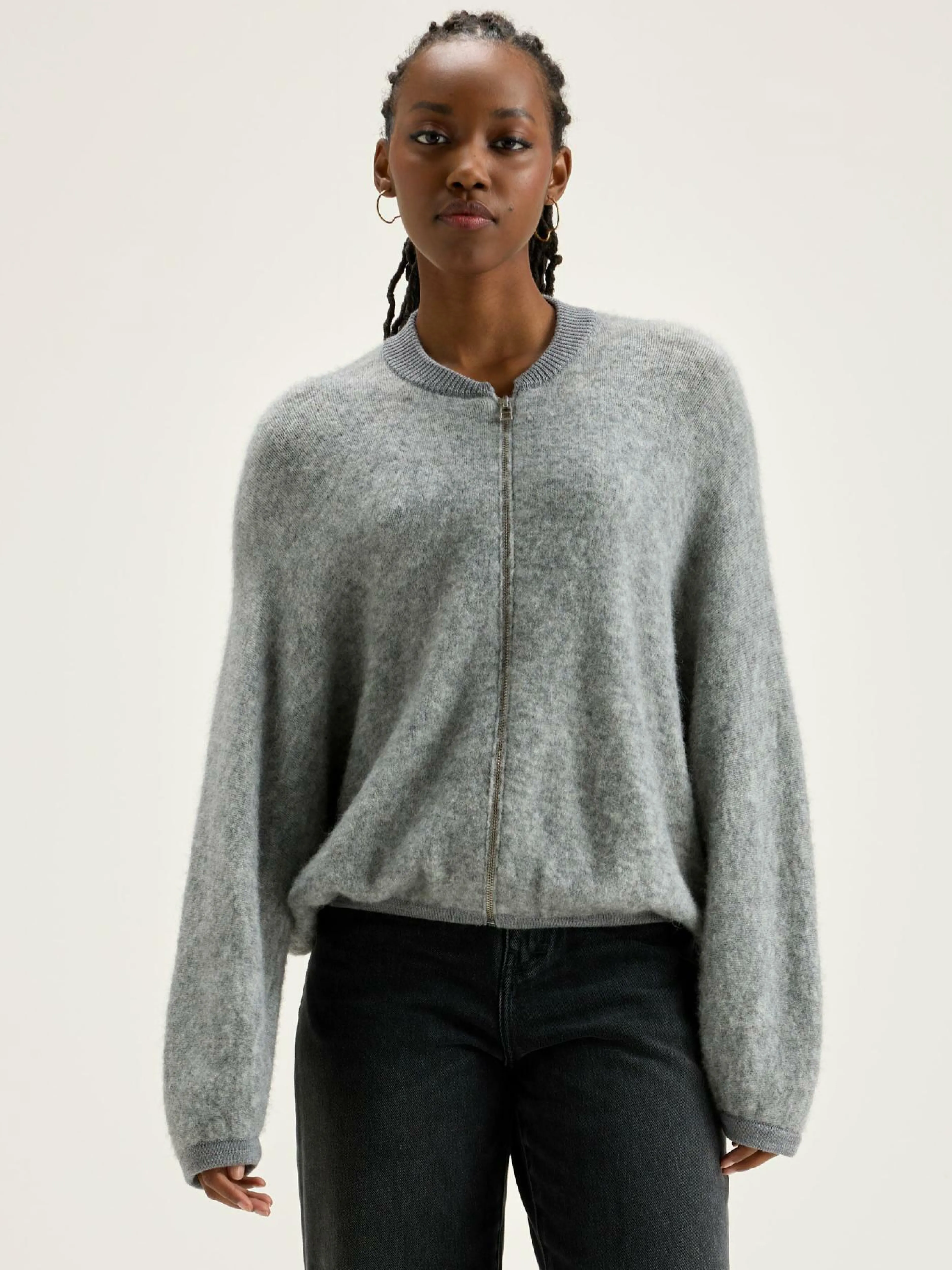 Mailles-Bellerose Cardigan Zippé Asedi Heather grey