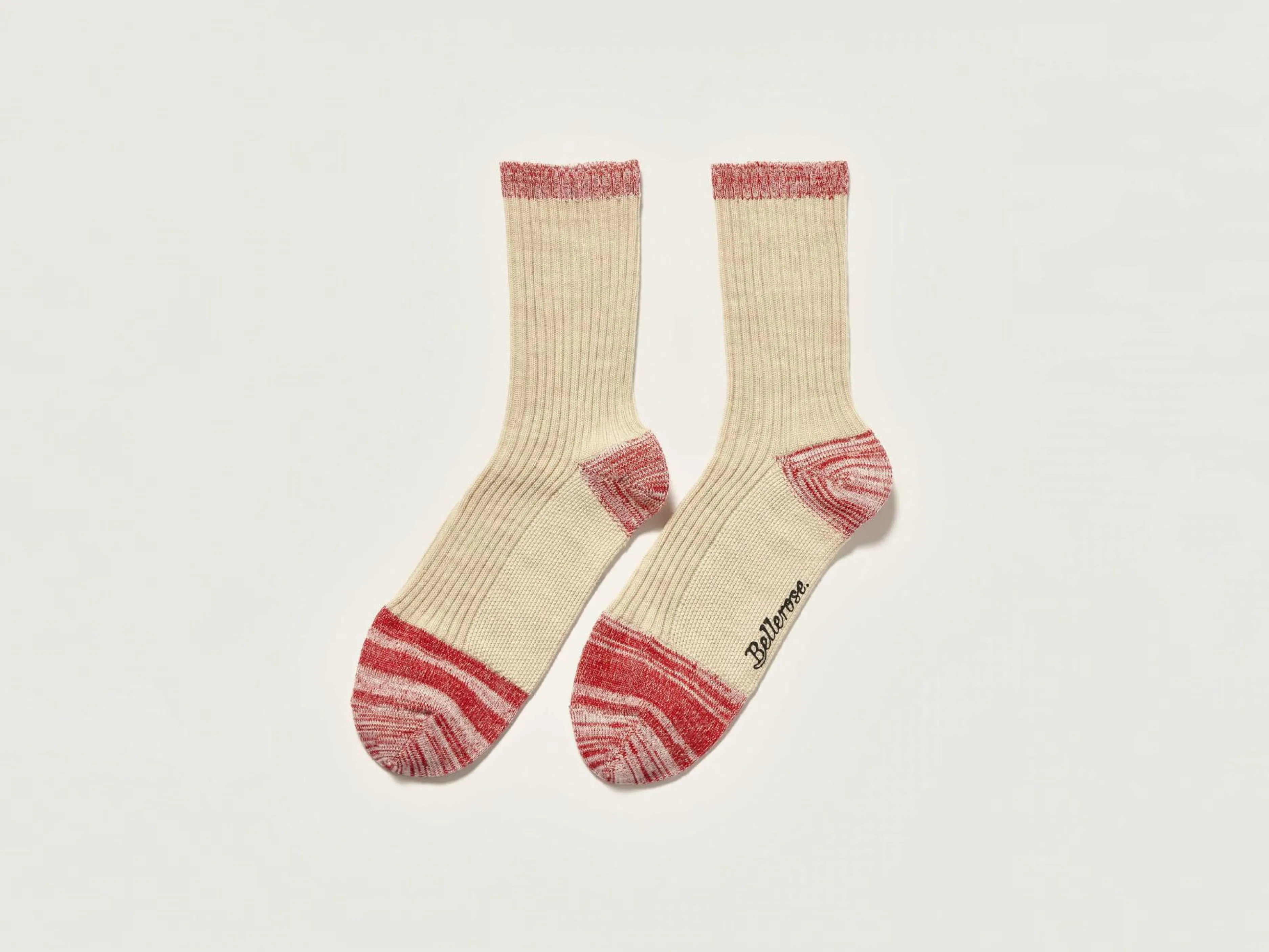 Chaussettes-Bellerose Chaussettes Baudy Beige mélangé / Sanguine