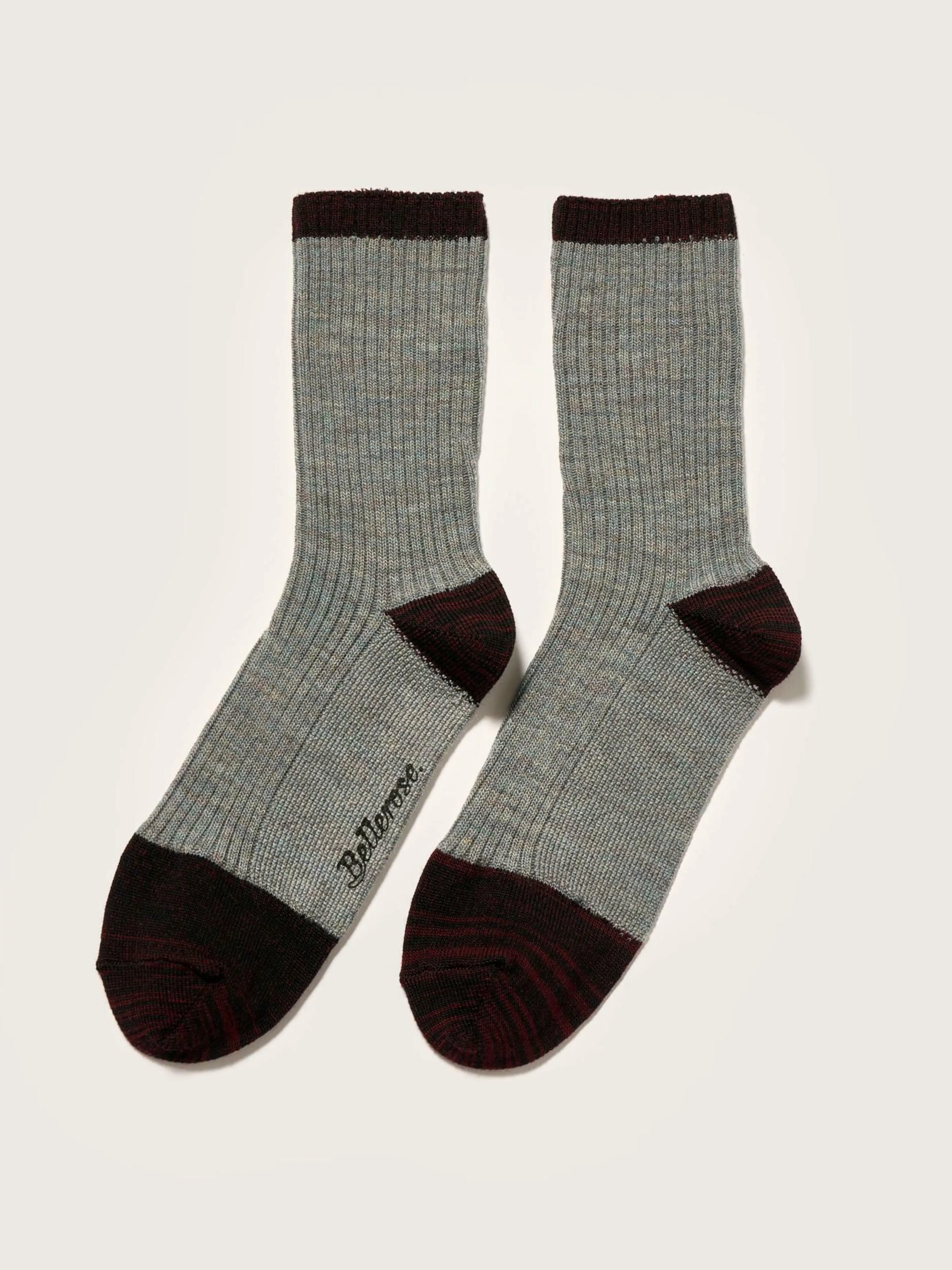 Chaussettes-Bellerose Chaussettes Baudy Burgundy / Rain