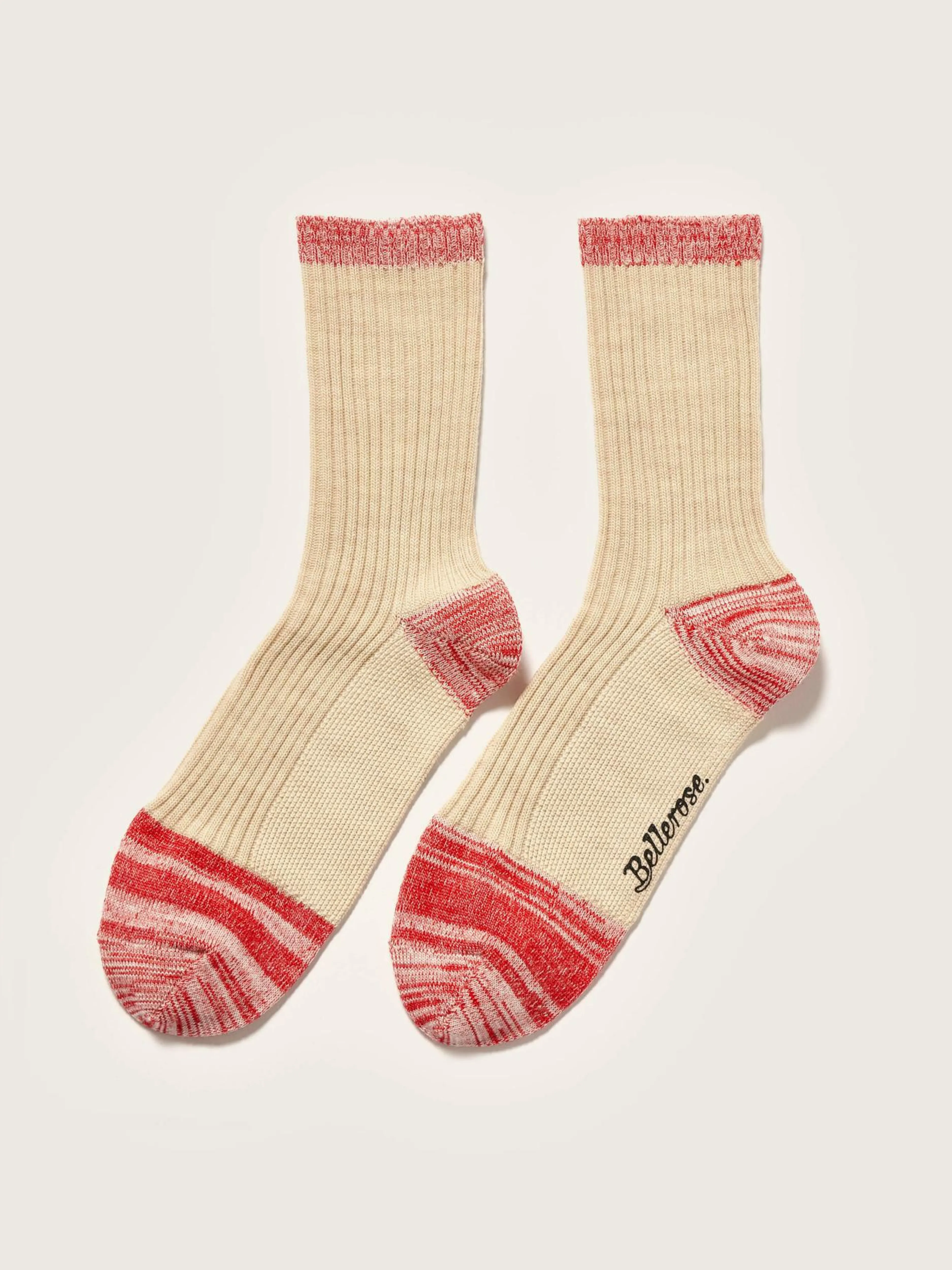 Chaussettes-Bellerose Chaussettes Baudy Beige mélangé / Sanguine
