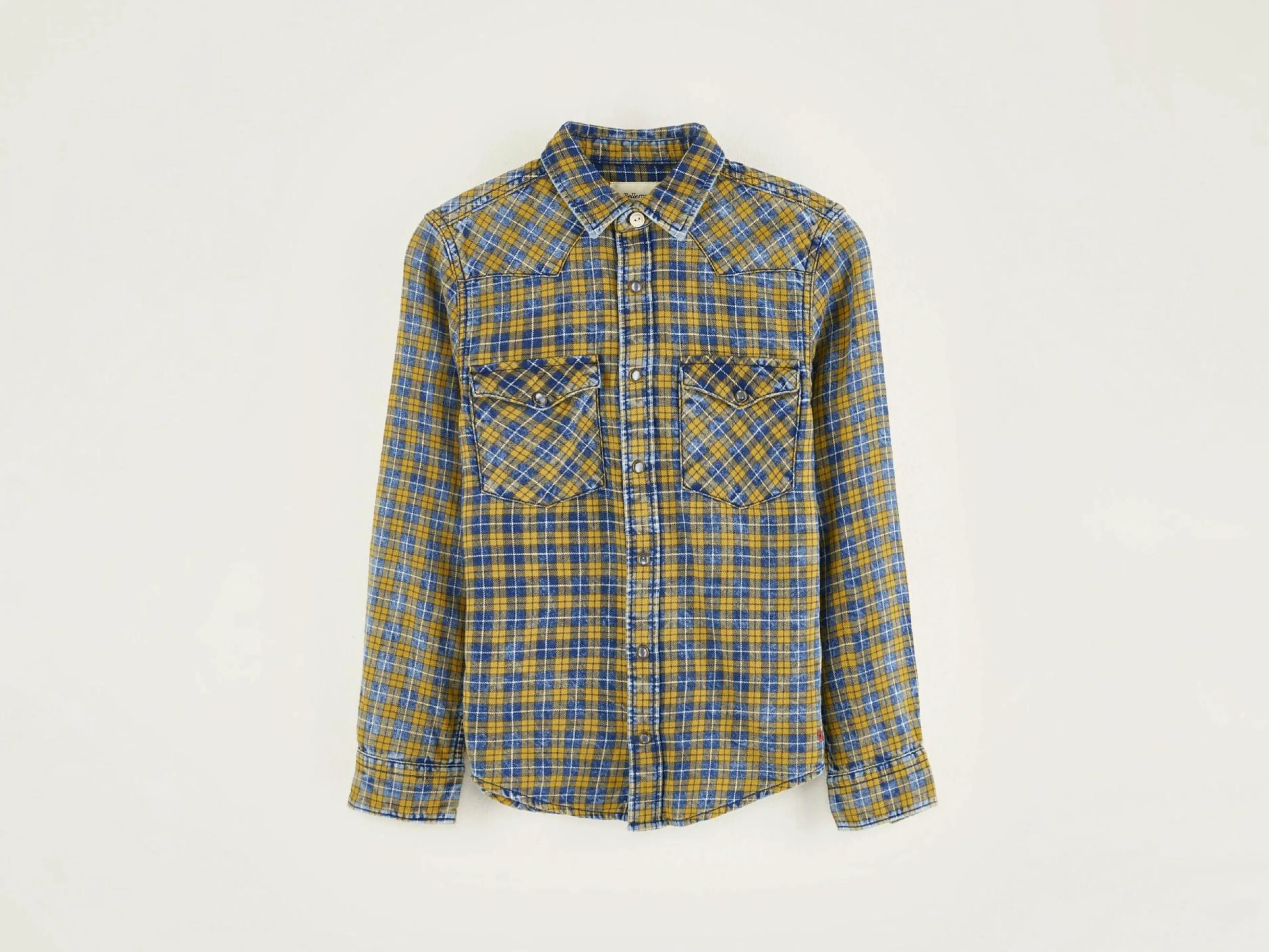Chemises-Bellerose Chemise à Carreaux Peio Cornflakes / Myosotis