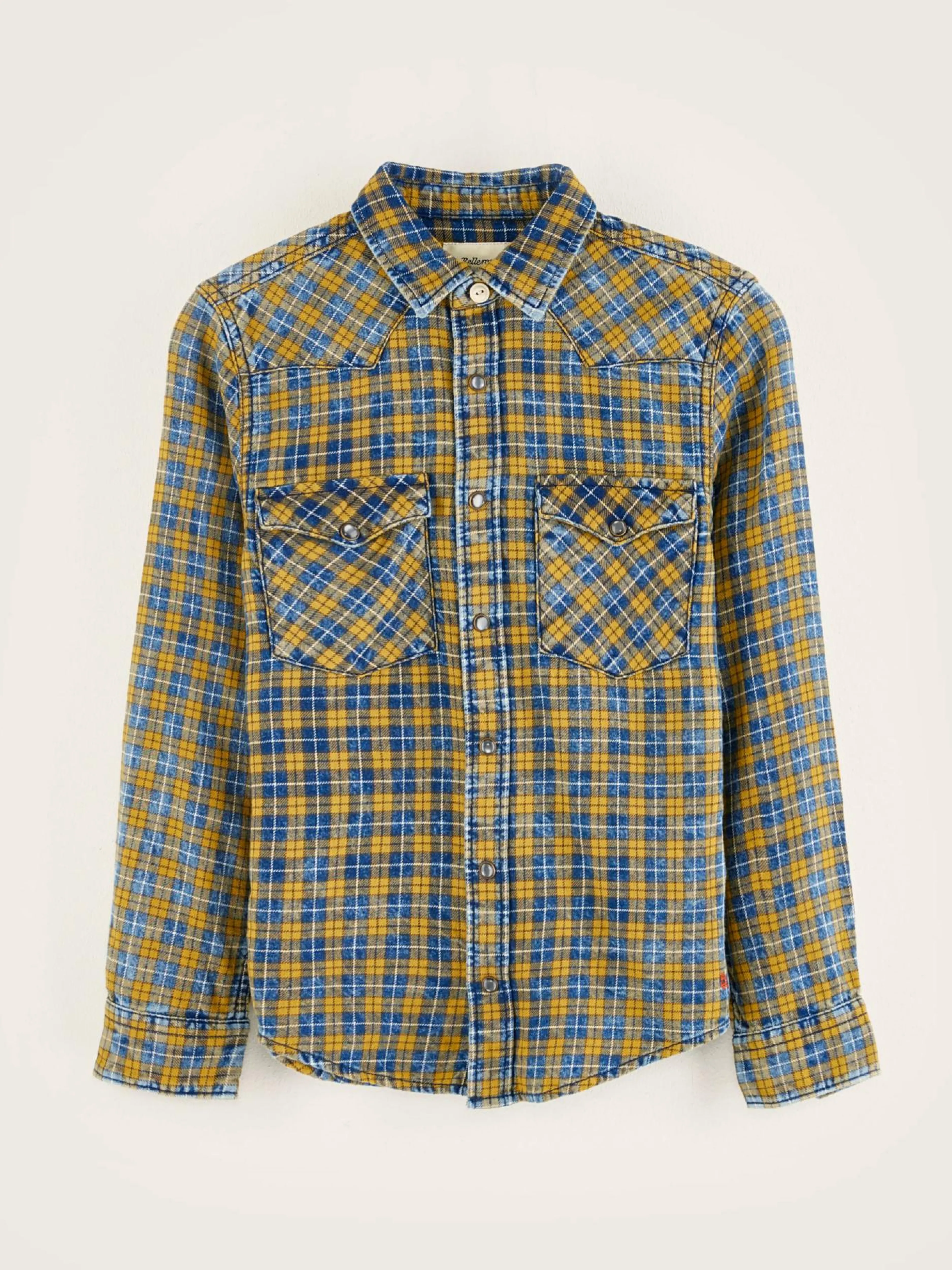 Chemises-Bellerose Chemise à Carreaux Peio Cornflakes / Myosotis