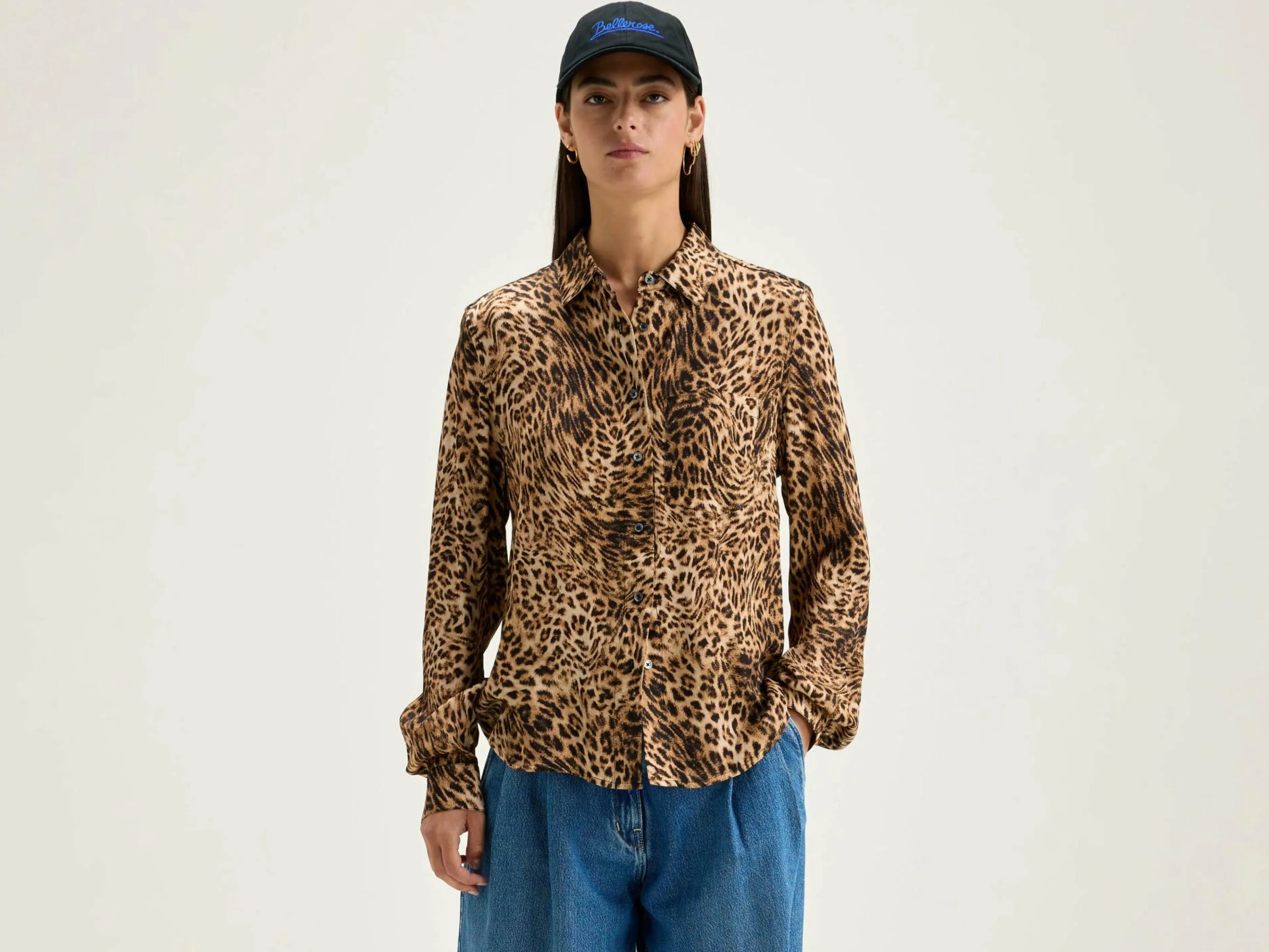 Blouses & Chemises-Bellerose Chemise Léopard Pekin Coffee / Toffee