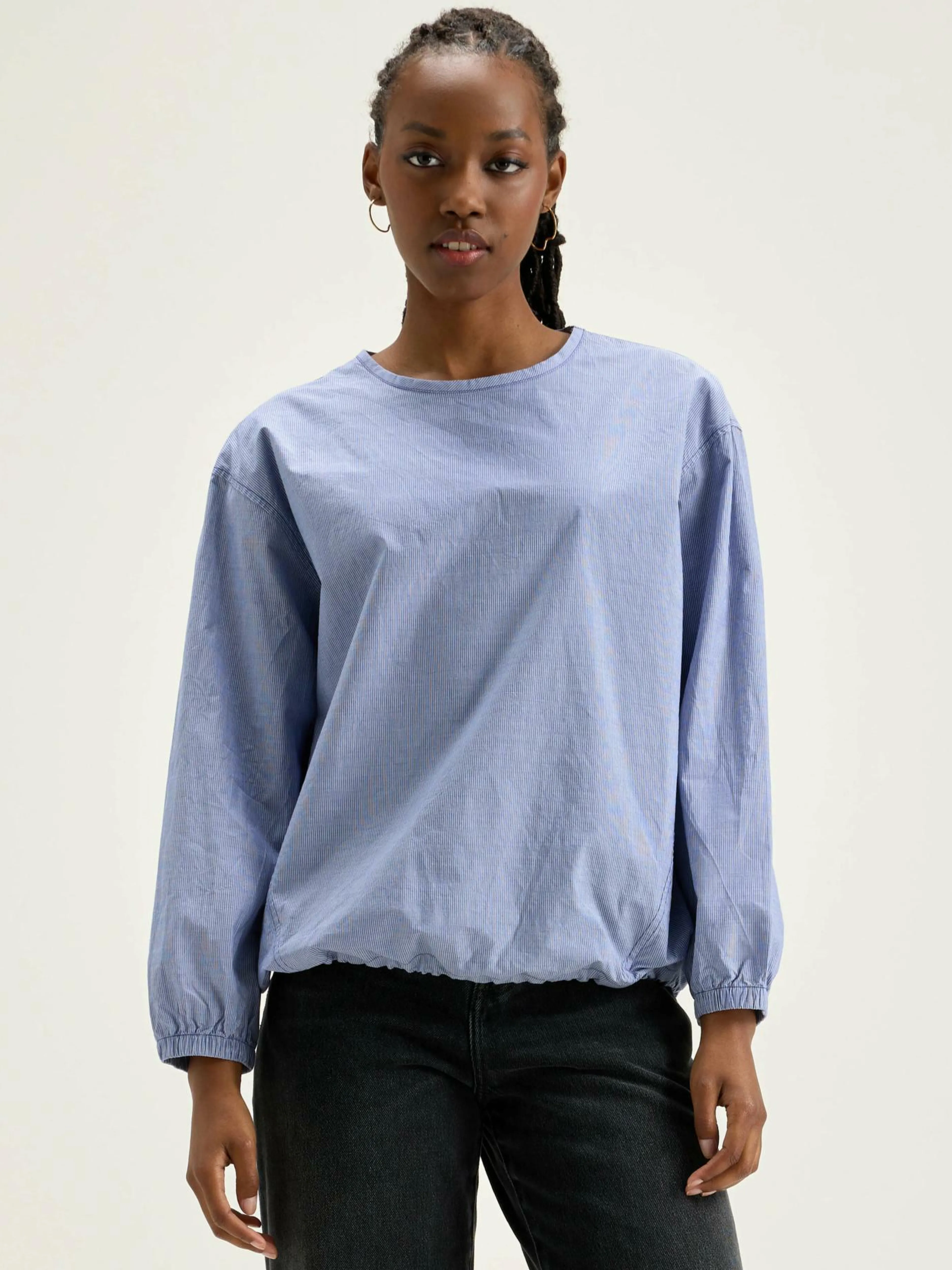 Blouses & Chemises-Bellerose Chemise Rayée Padoue Myrtille