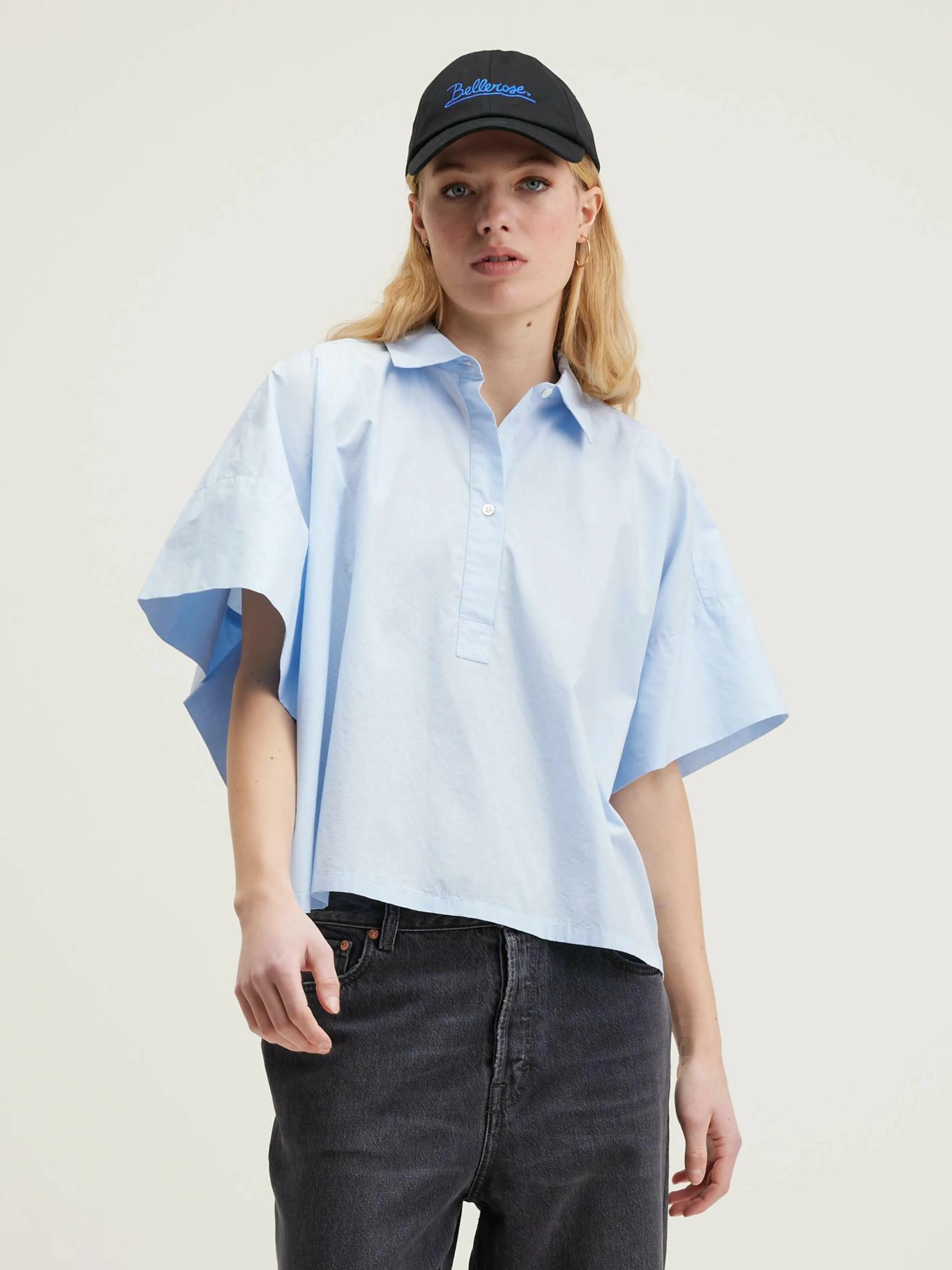 Blouses & Chemises-Bellerose Chemise Sans Manches Cairn Ciel