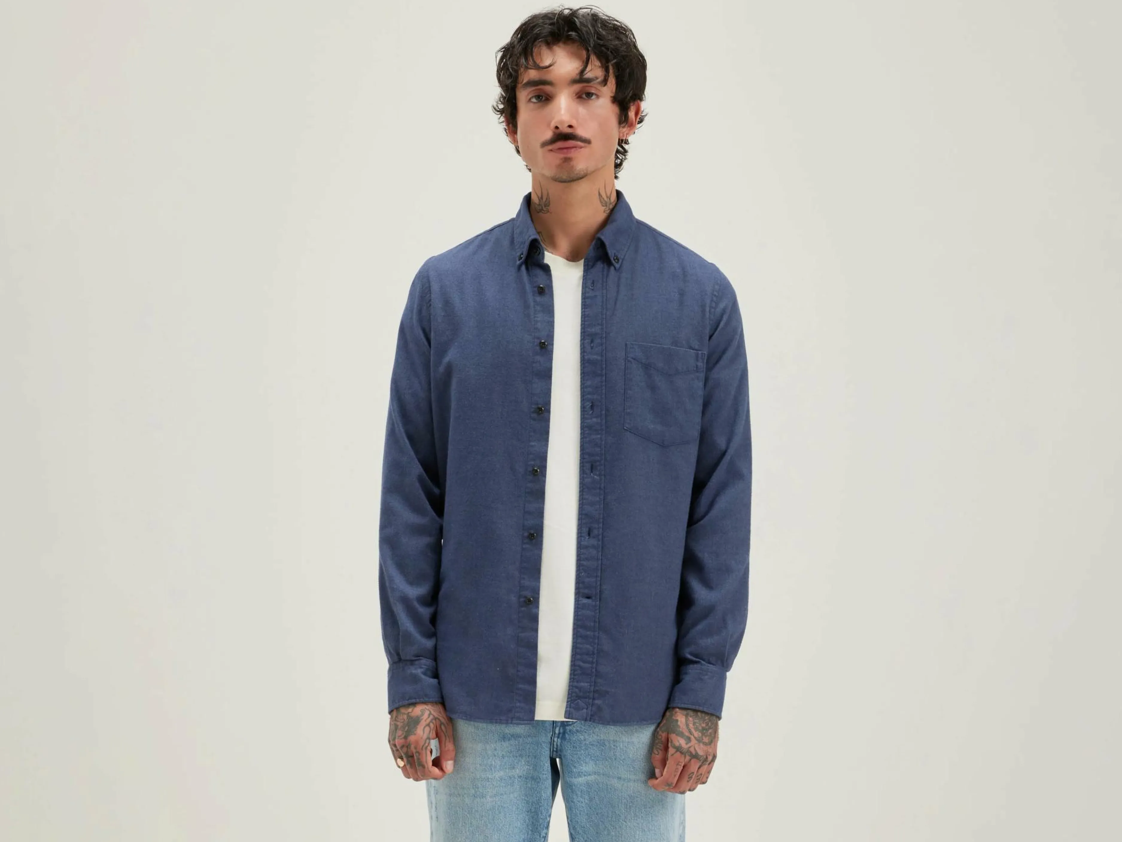 Chemises-Bellerose Chemise Slim Mire Metal blue