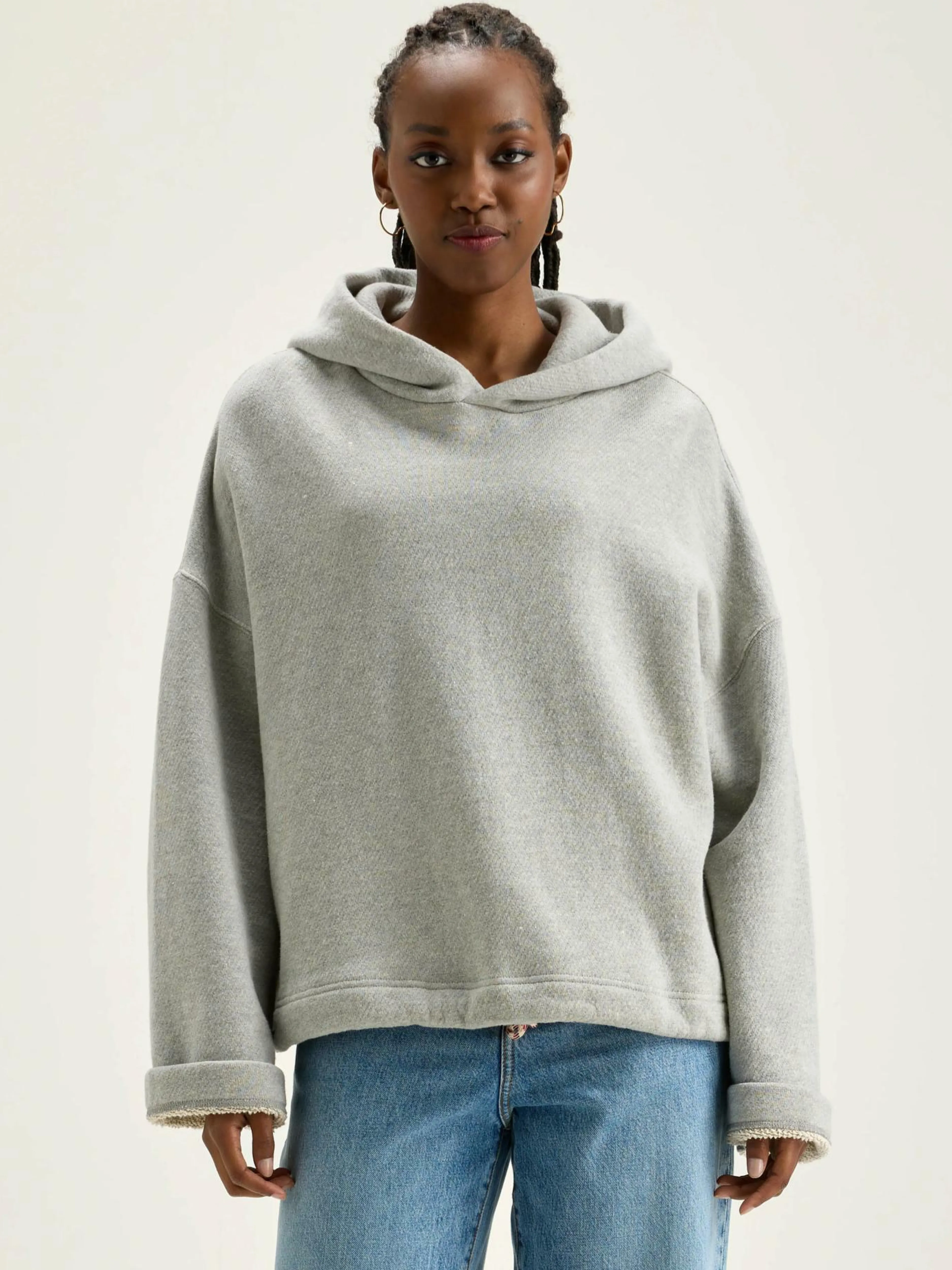 Sweatshirts-Bellerose Hoodie Cate Heather grey