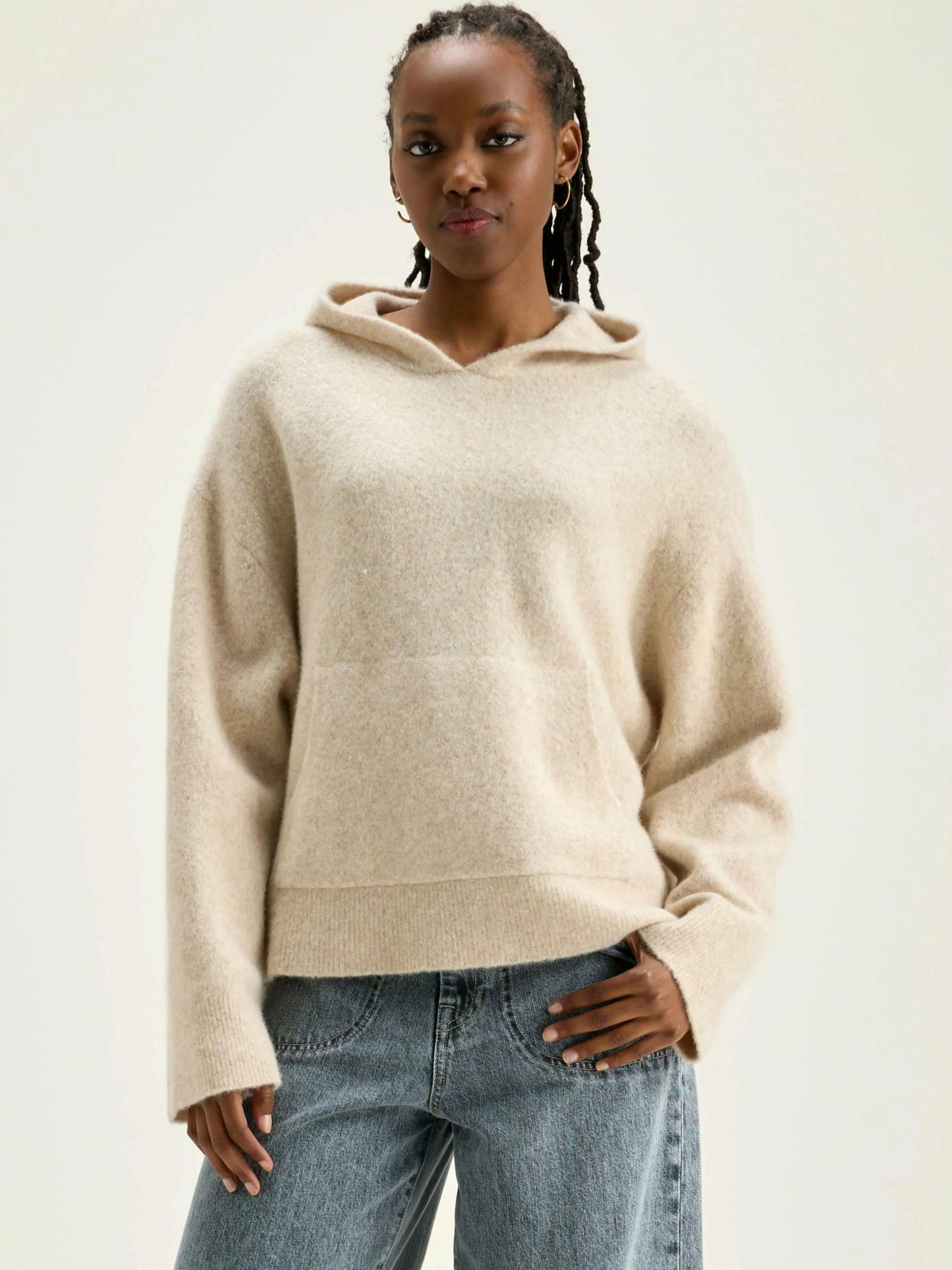 Mailles-Bellerose Hoodie En Maille Dera Cream