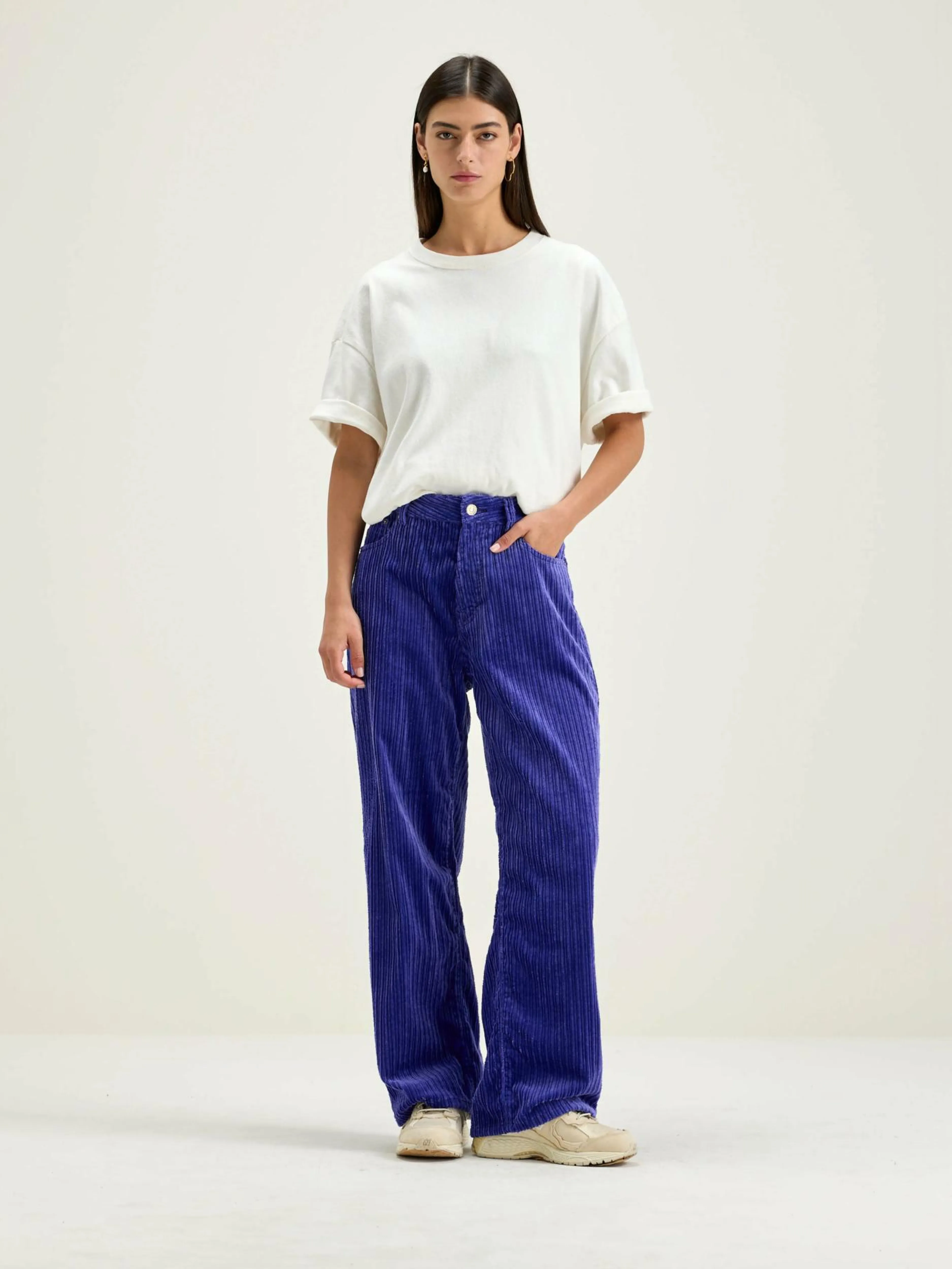 Denim-Bellerose Jean Large Paty Deep purple
