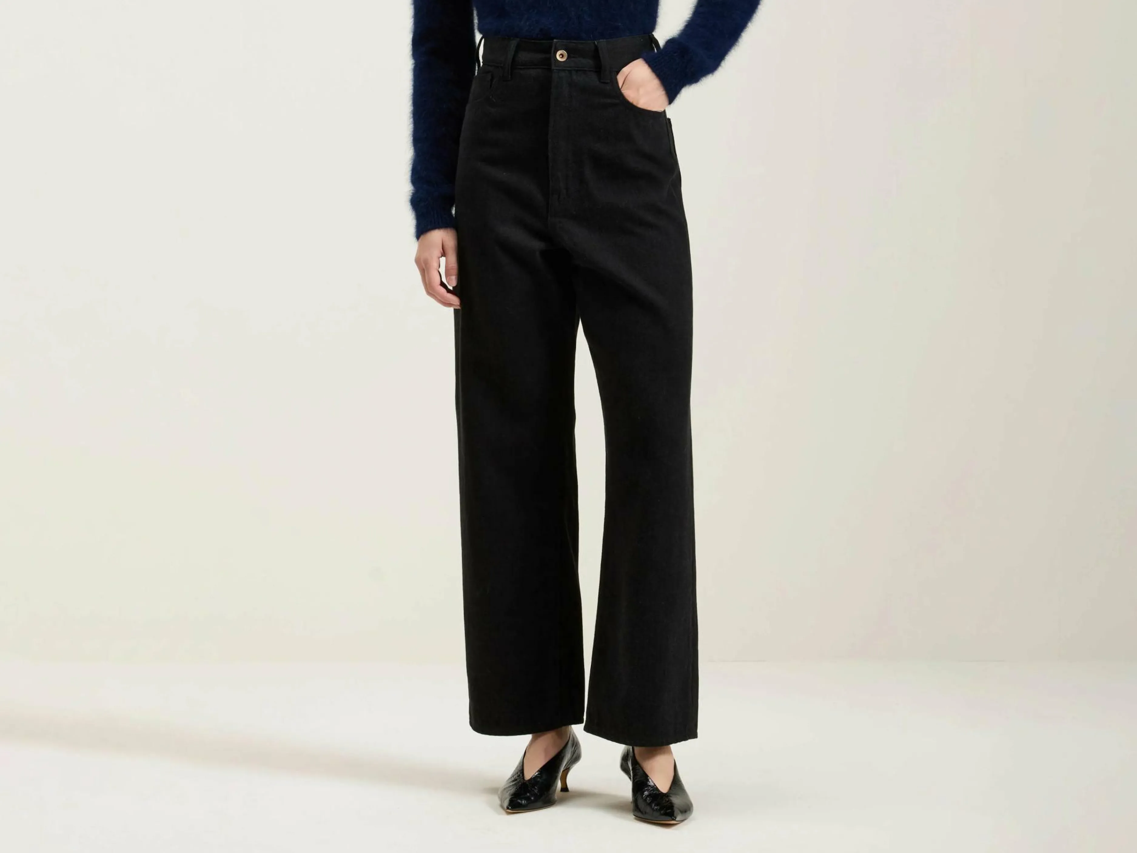 Denim-Bellerose Jean Large Poker Off black