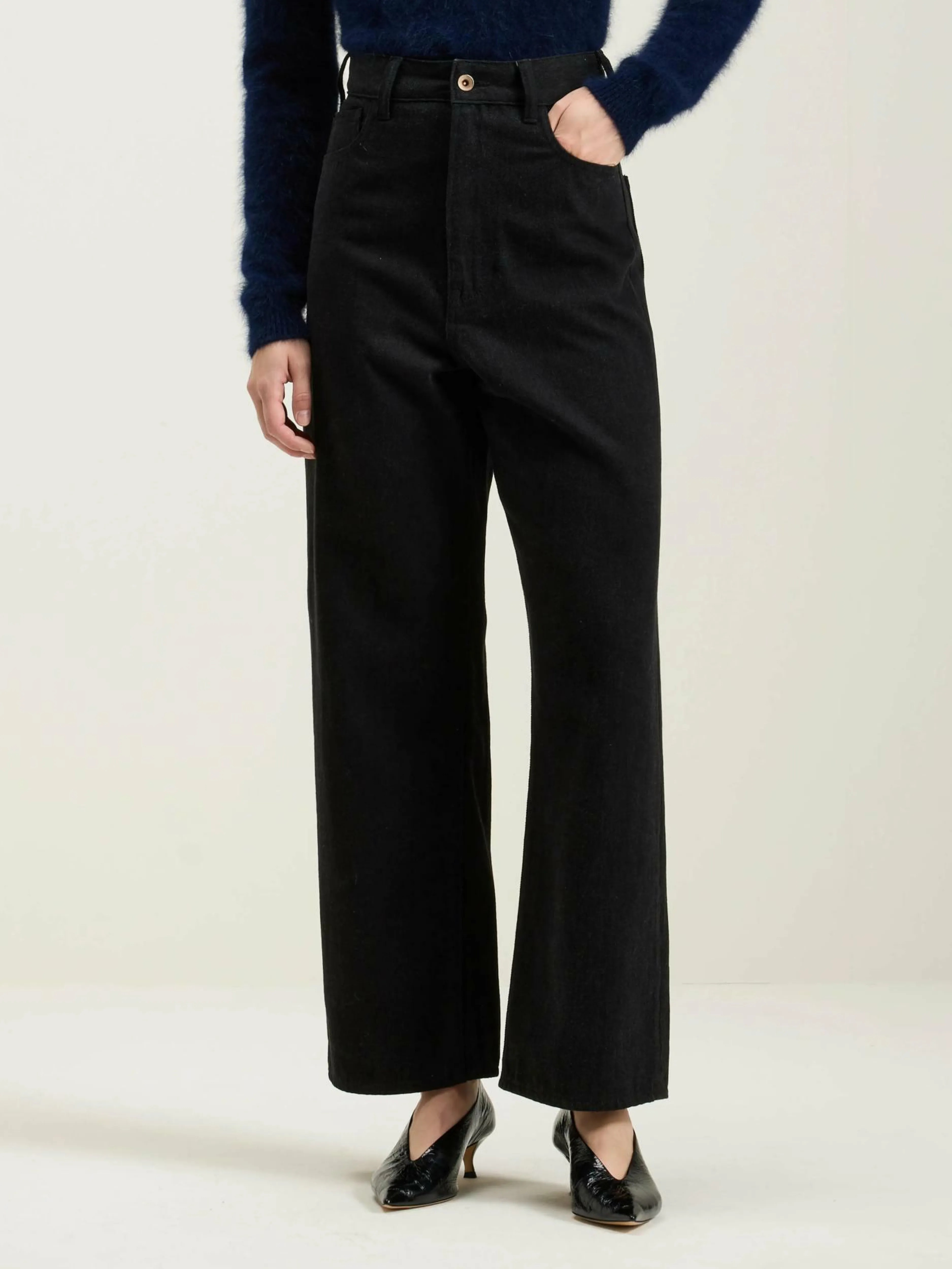 Denim-Bellerose Jean Large Poker Off black