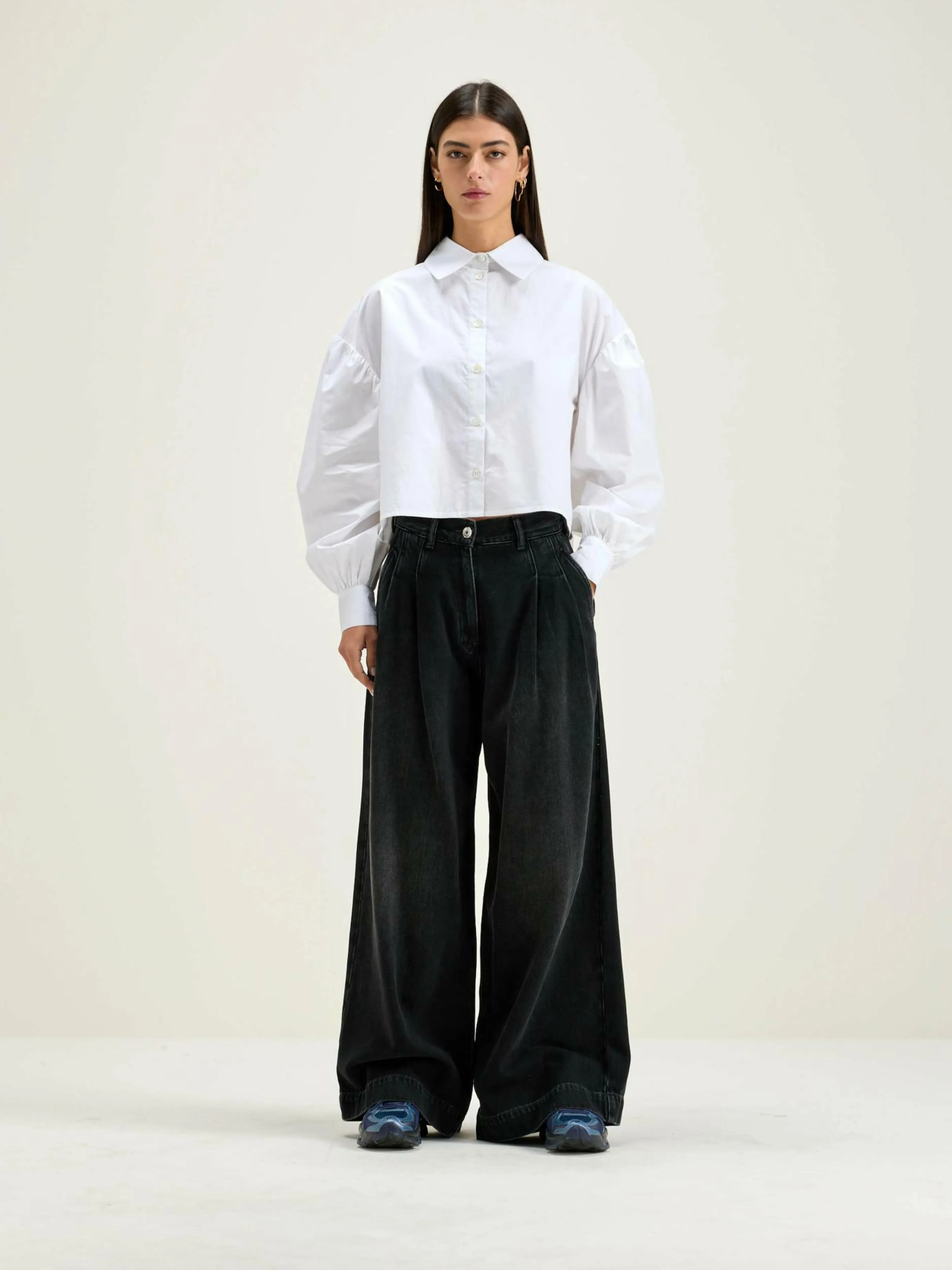 Denim-Bellerose Jean Très Large Pops Black stone