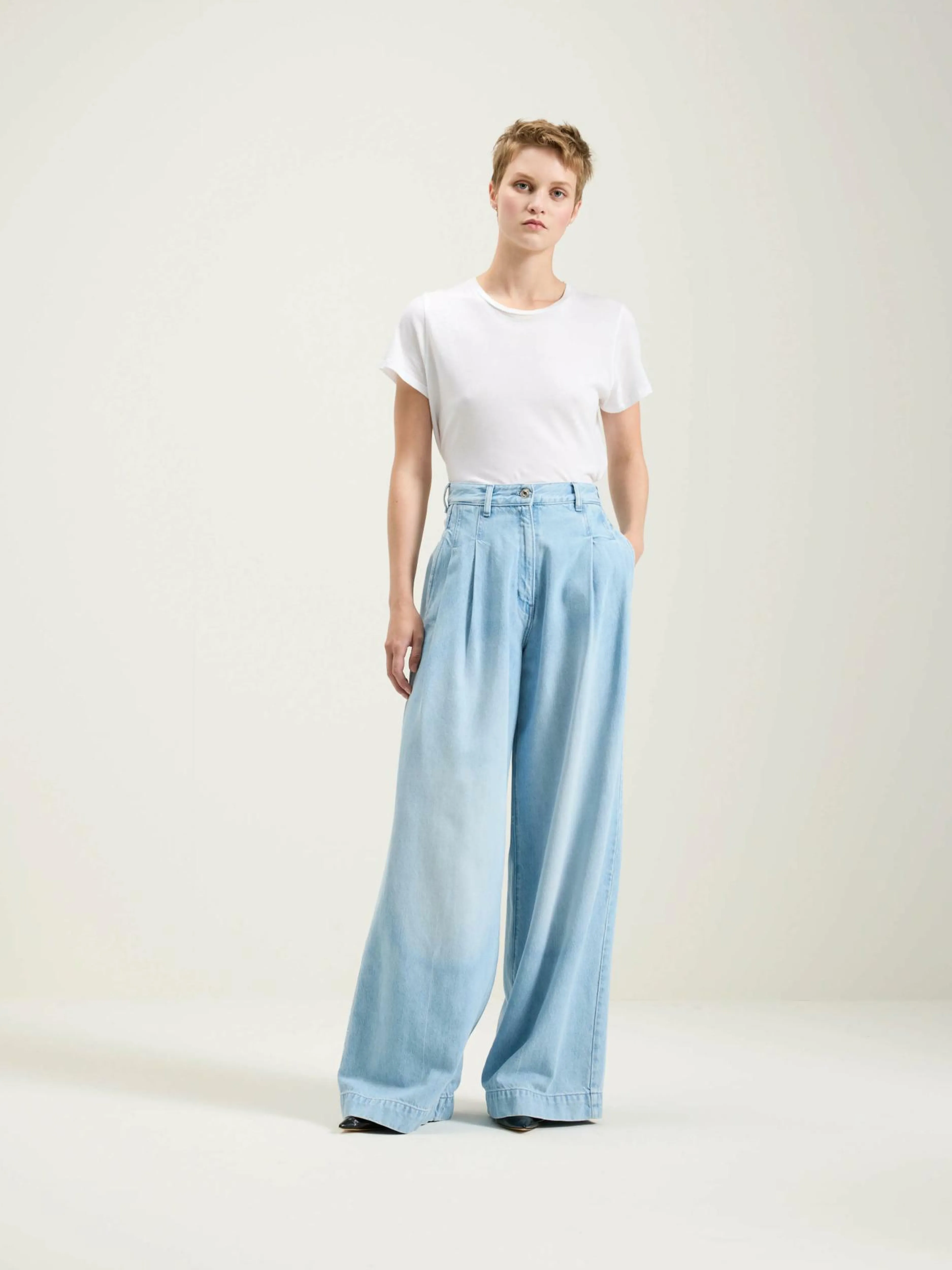 Denim-Bellerose Jean Très Large Pops Used light blue