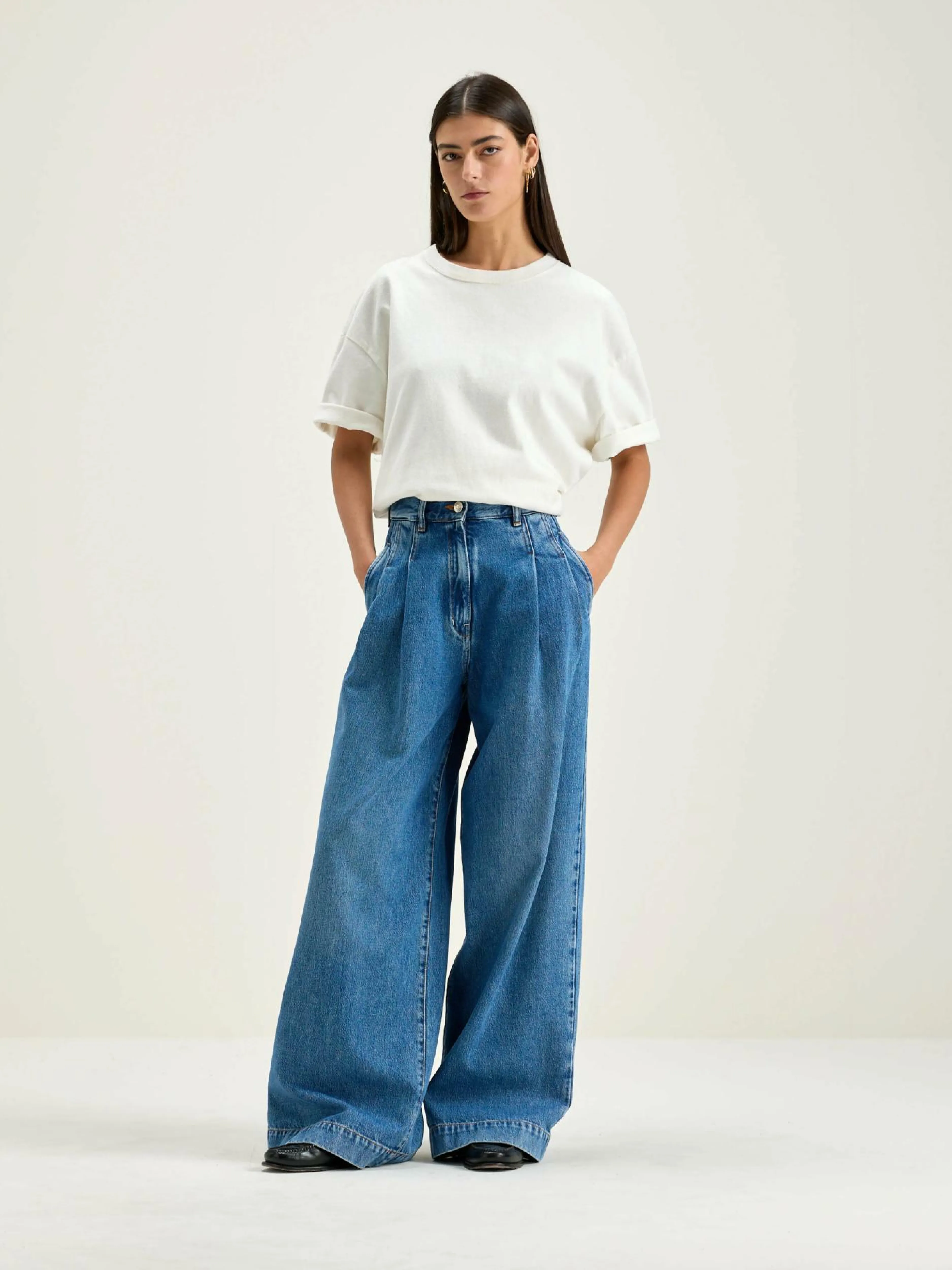 Denim-Bellerose Jean Très Large Pops Used blue
