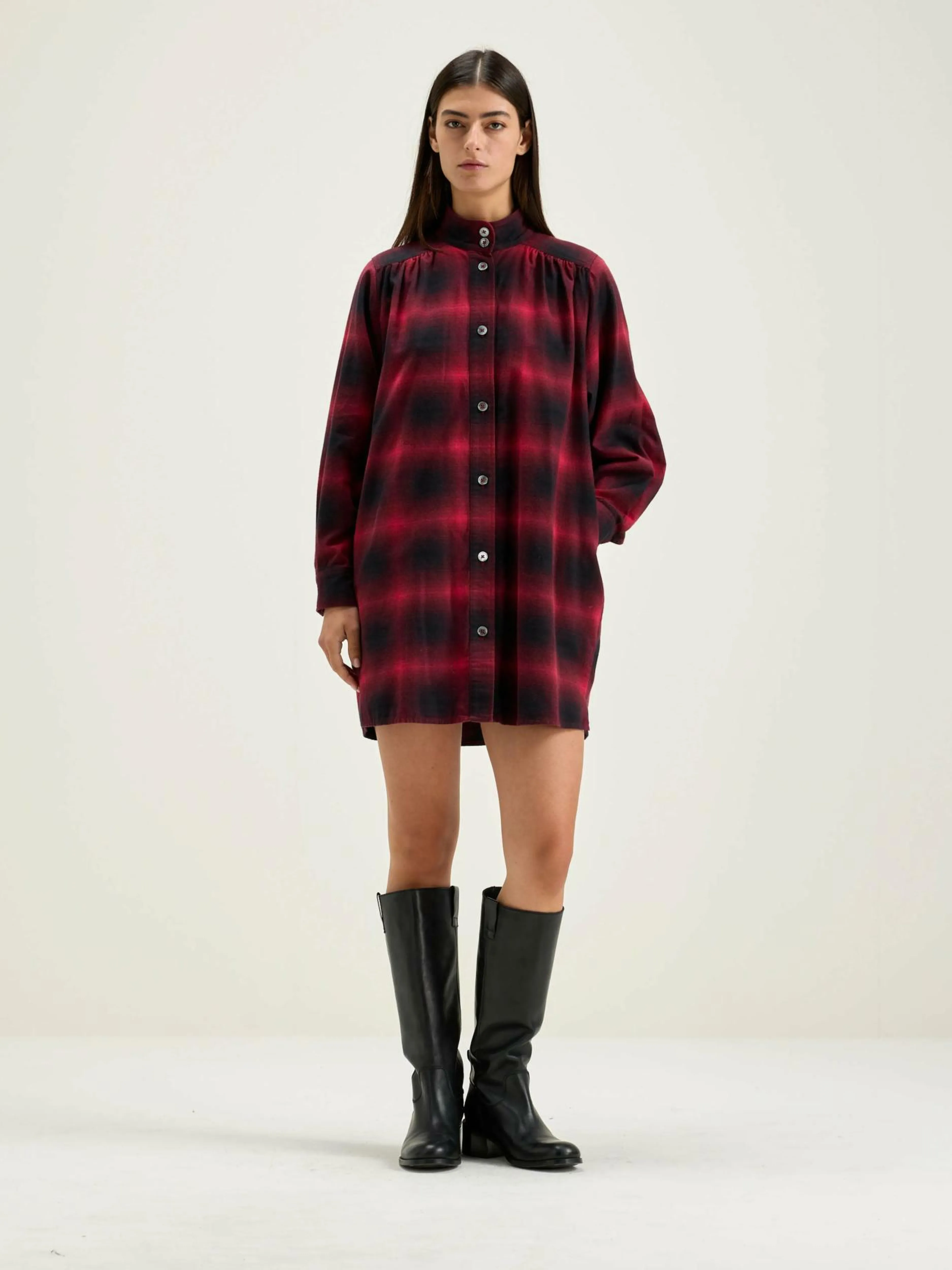 Robes-Bellerose Mini-robe Pelly Deep well / Red dahlia