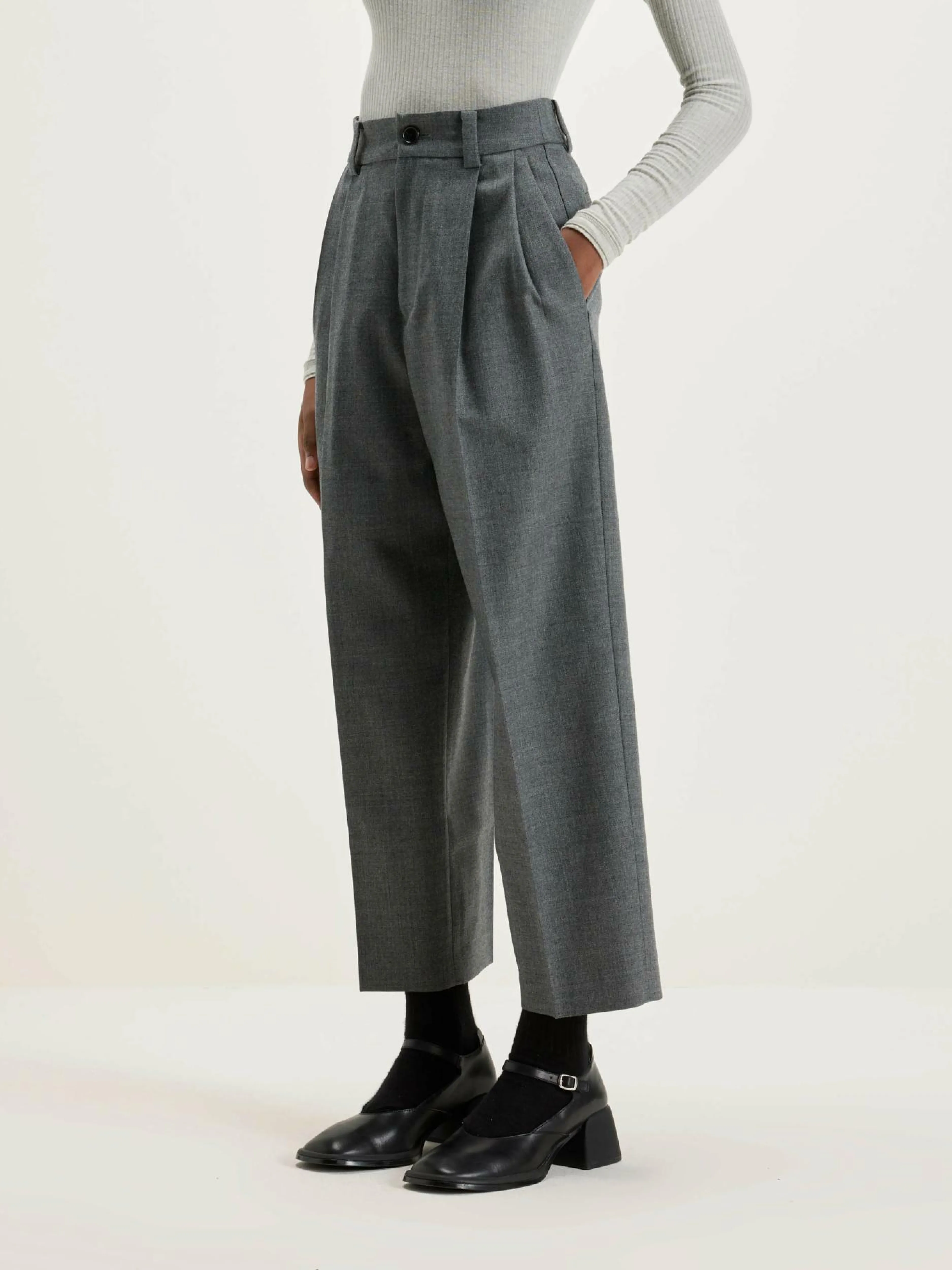 Pantalons-Nicholson & Nicholson Pantalon Port Droit En Laine