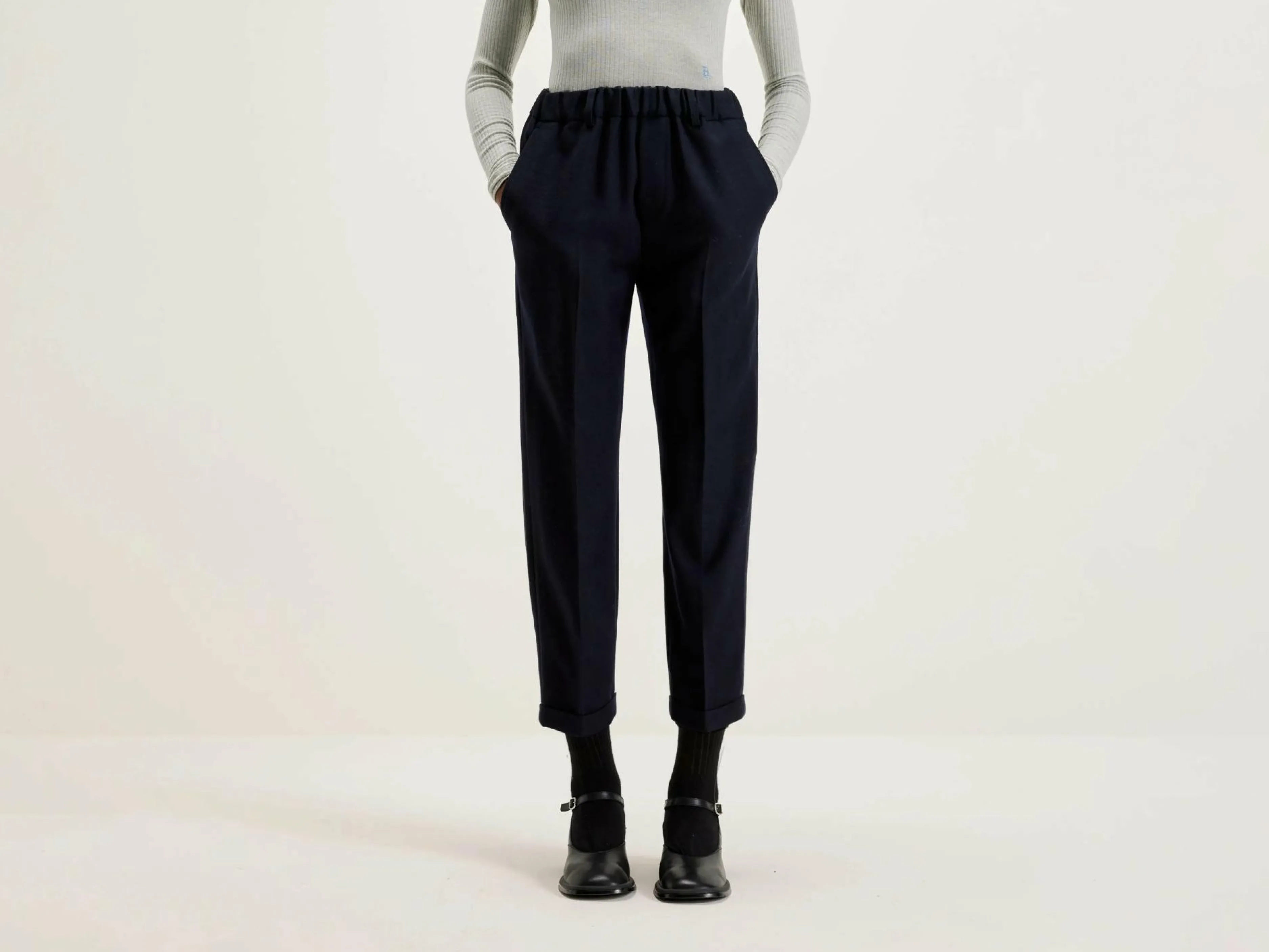 Pantalons-Nicholson & Nicholson Pantalon Sand Boyfriend En Laine