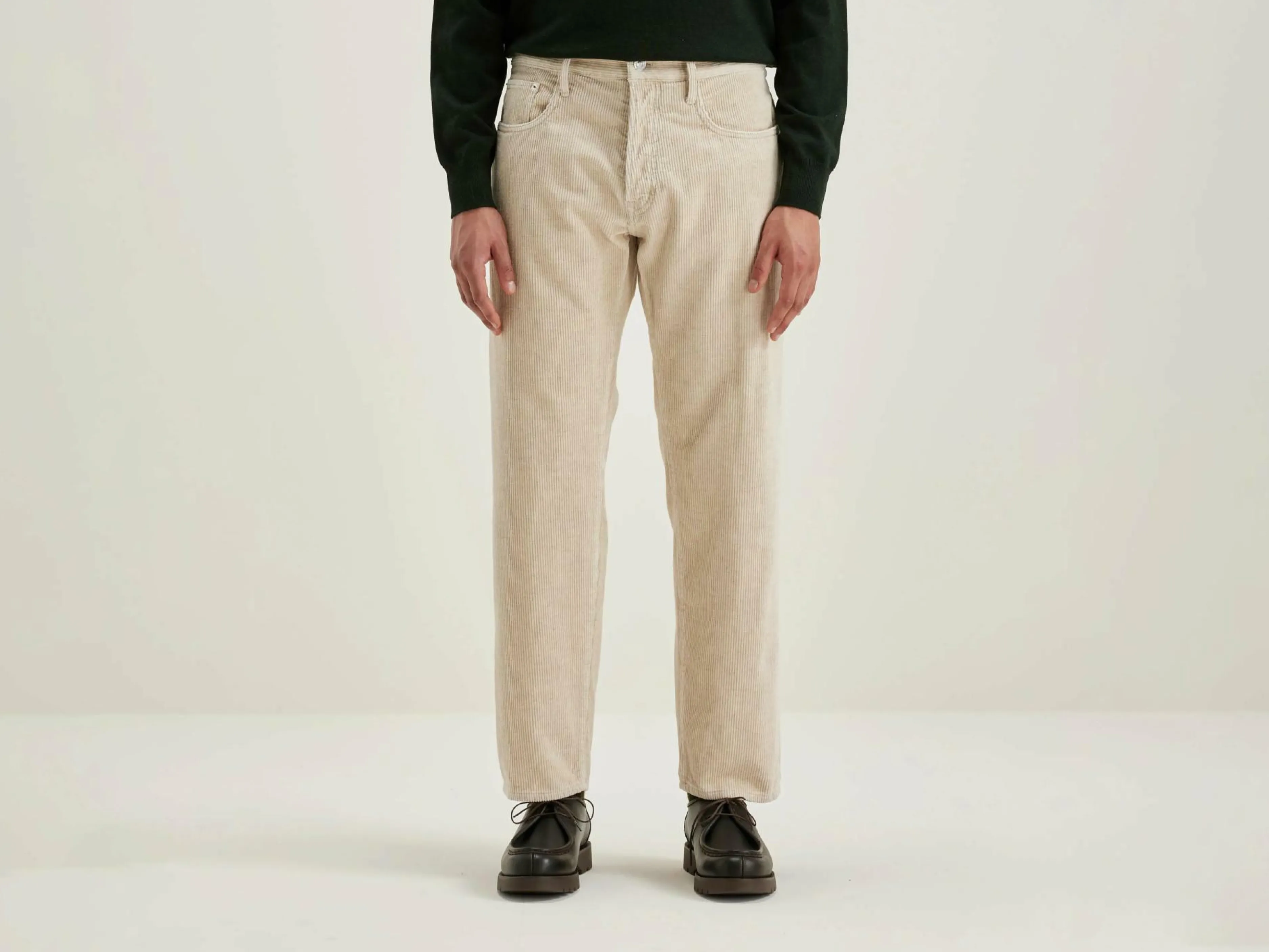 Pantalons-Bellerose Pantalon Dad-style Percy Calcaire