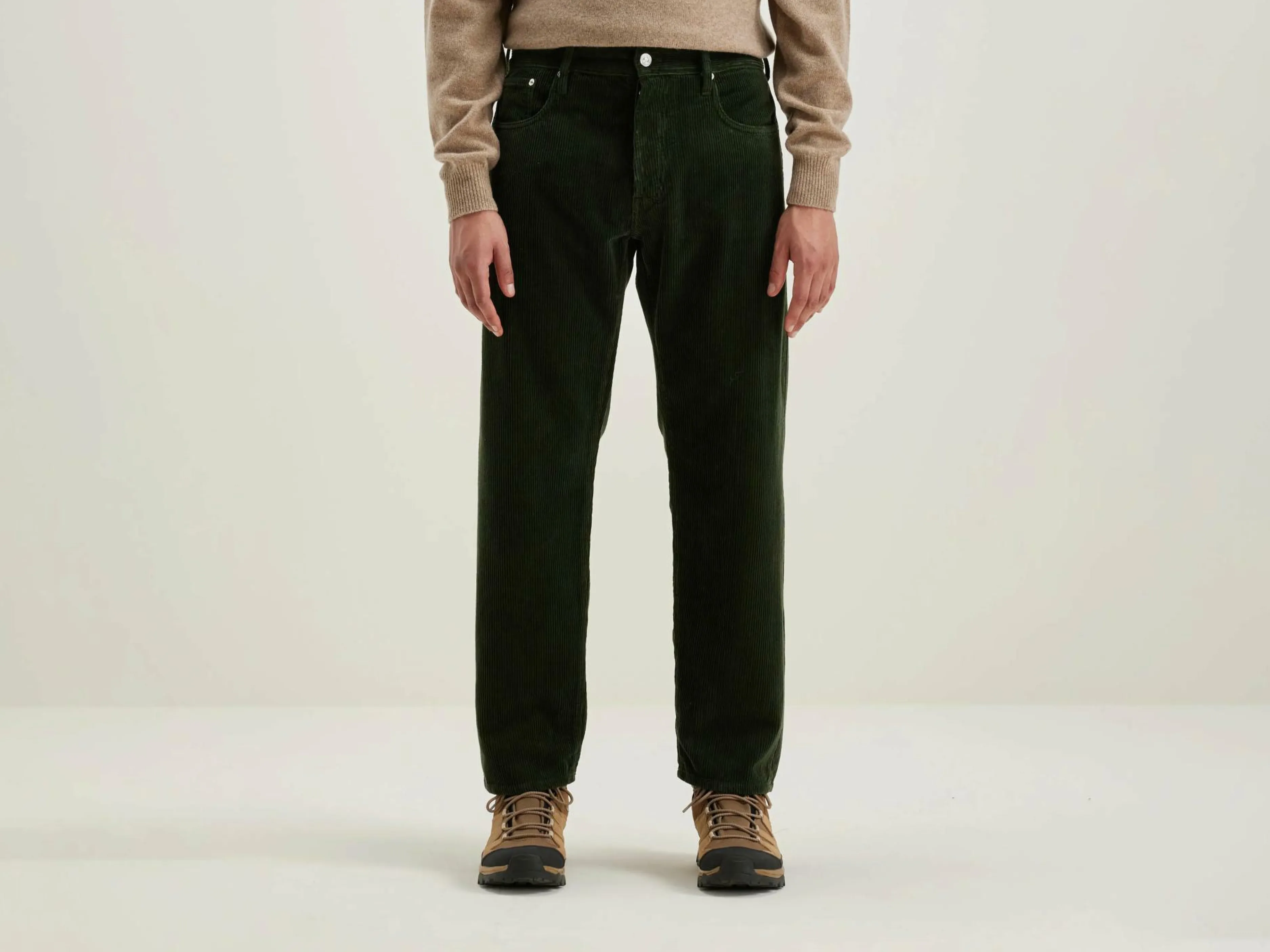 Pantalons-Bellerose Pantalon Dad-style Percy Dark olive