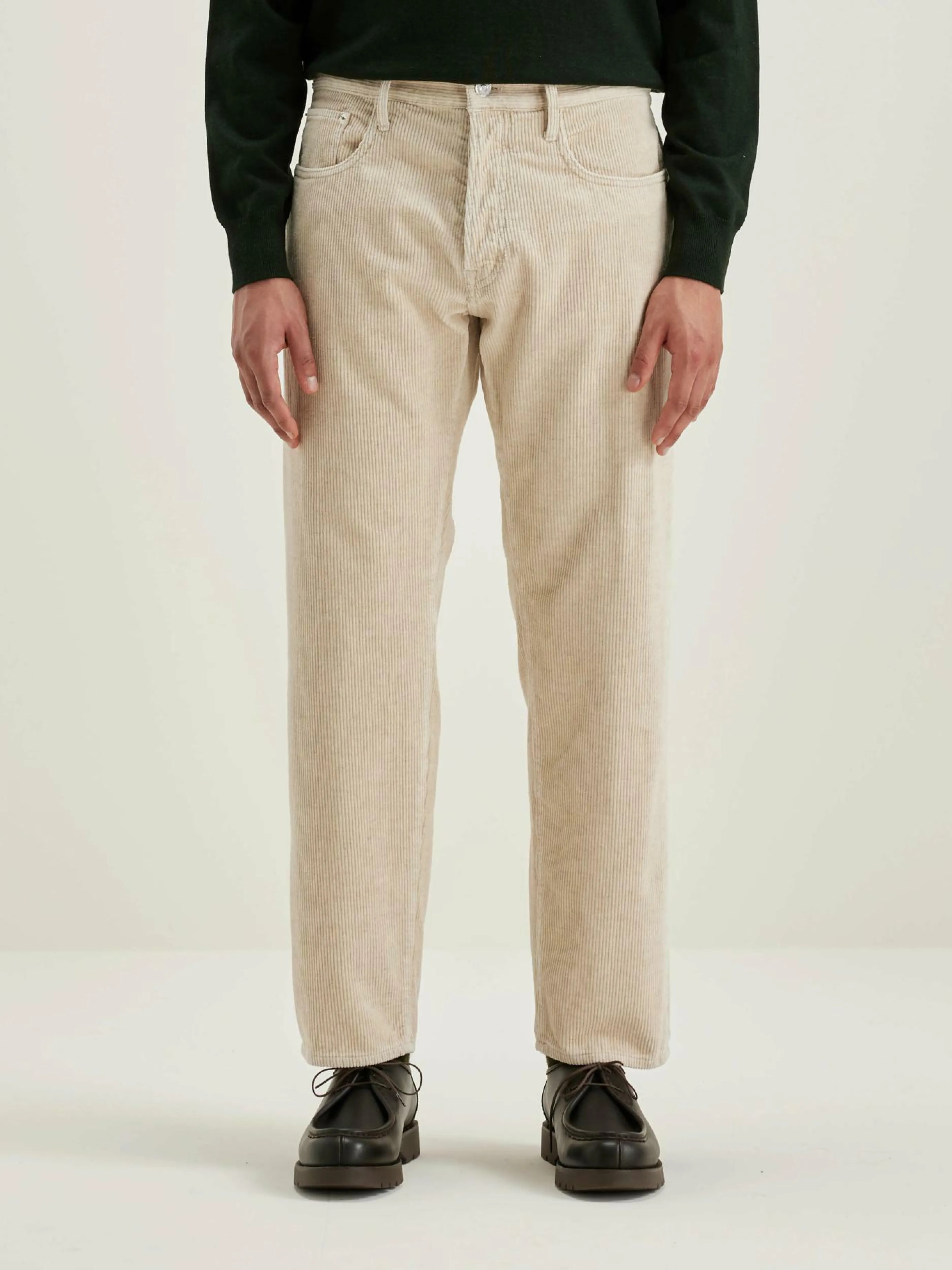Pantalons-Bellerose Pantalon Dad-style Percy Calcaire