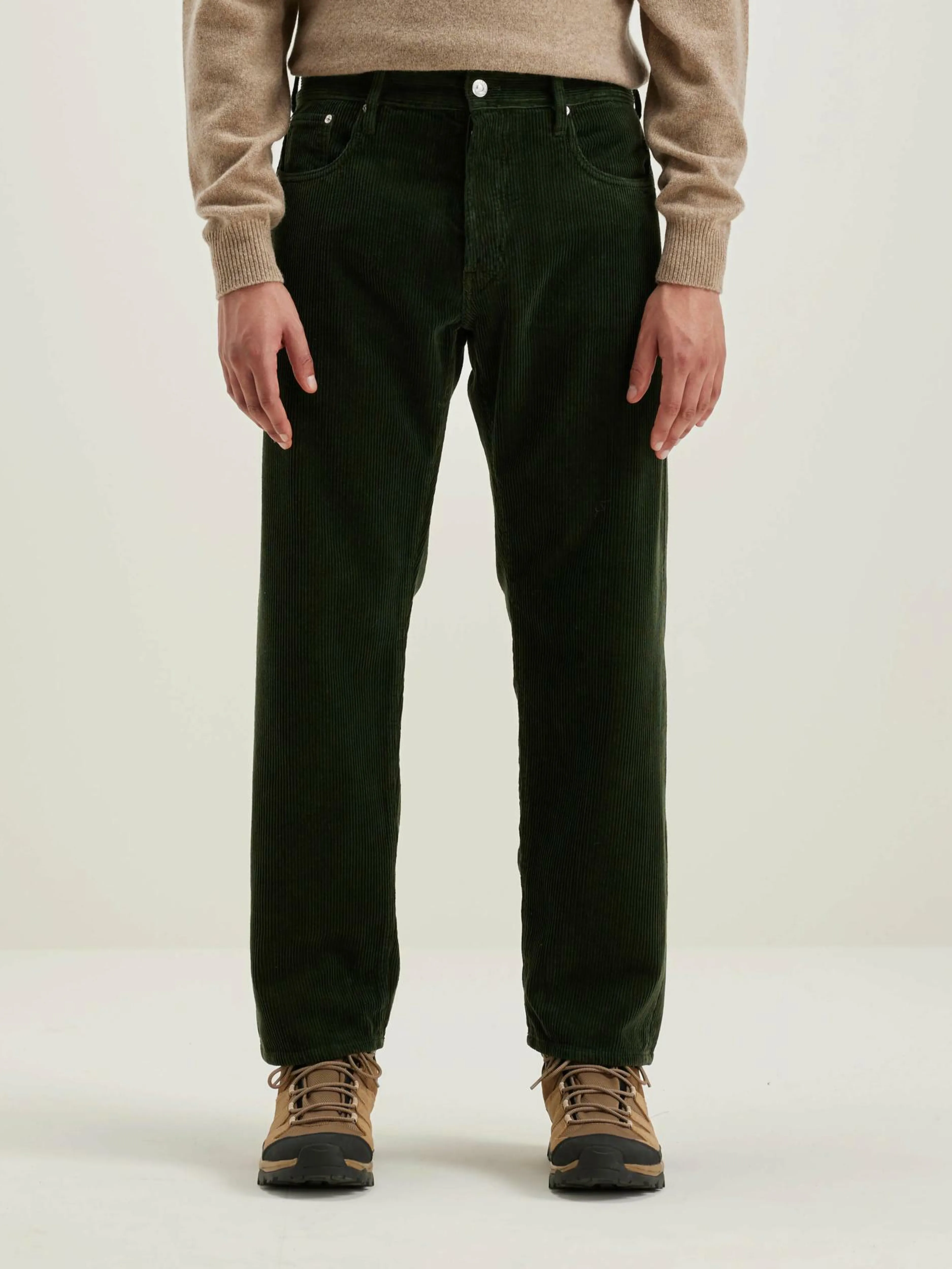 Pantalons-Bellerose Pantalon Dad-style Percy Dark olive