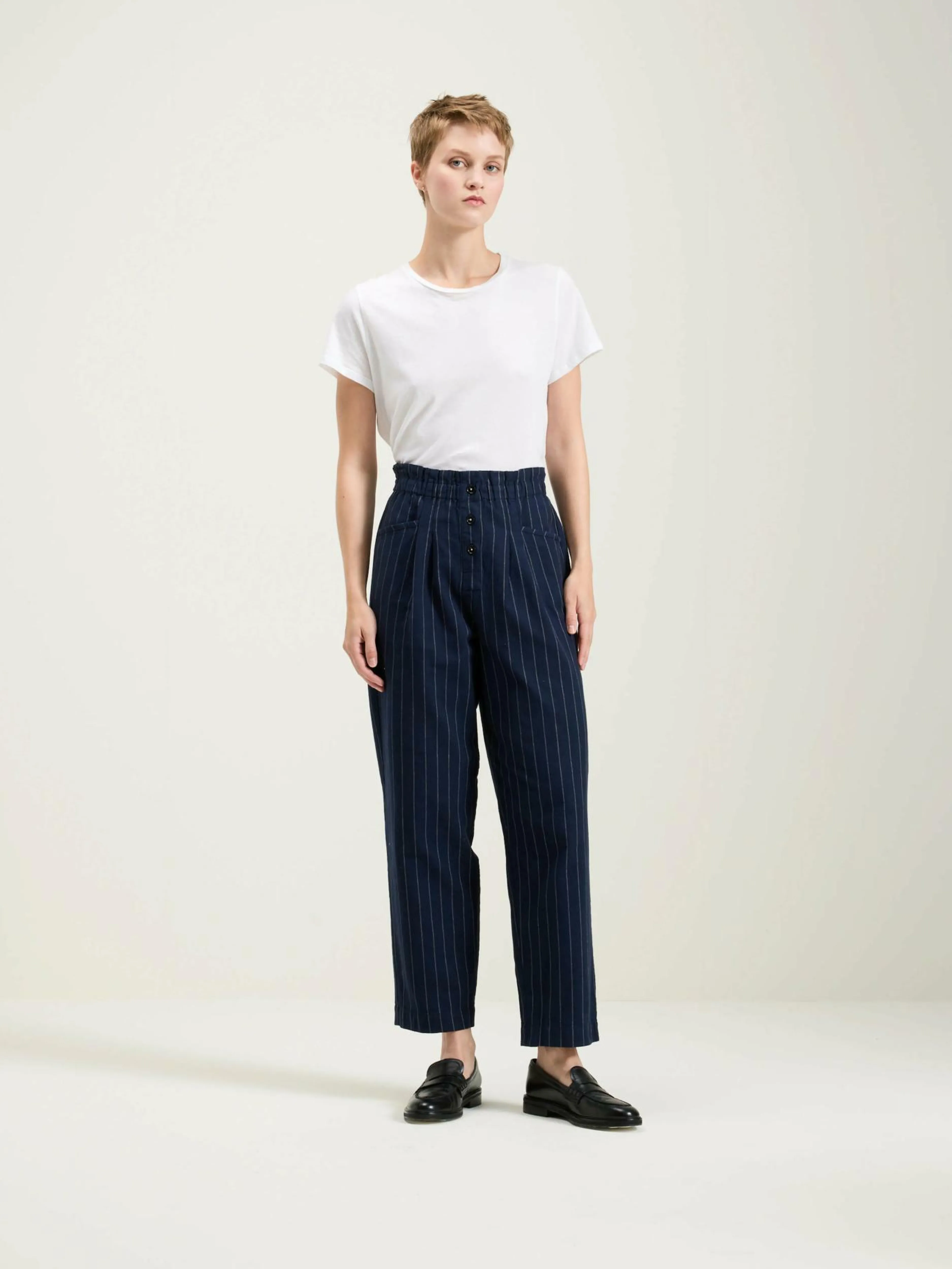 Pantalons-Bellerose Pantalon Paperbag Lilo Navy