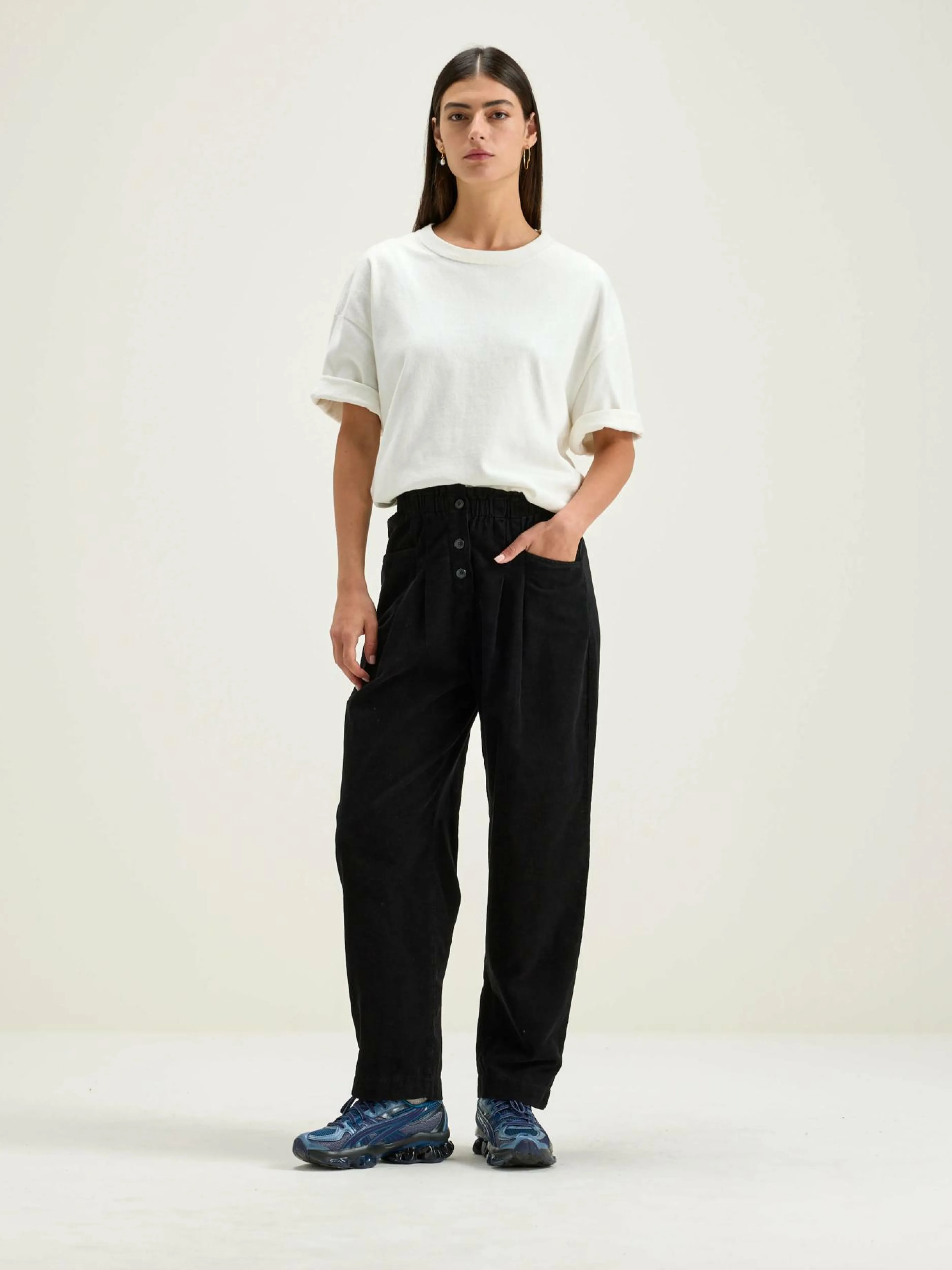 Pantalons-Bellerose Pantalon Paperbag Lilo Black beauty