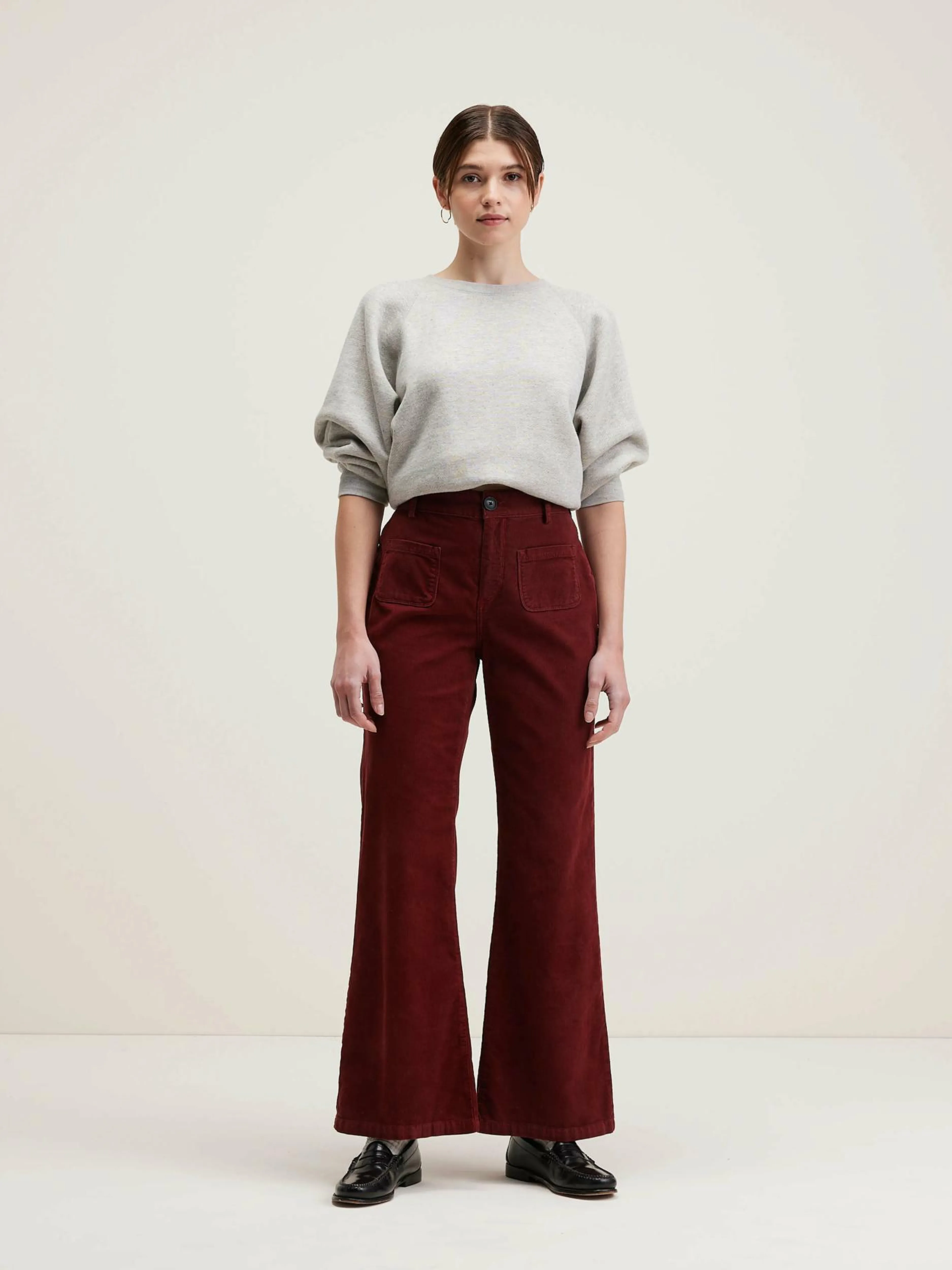 Pantalons-Bellerose Pantalon évasé Park Grenat