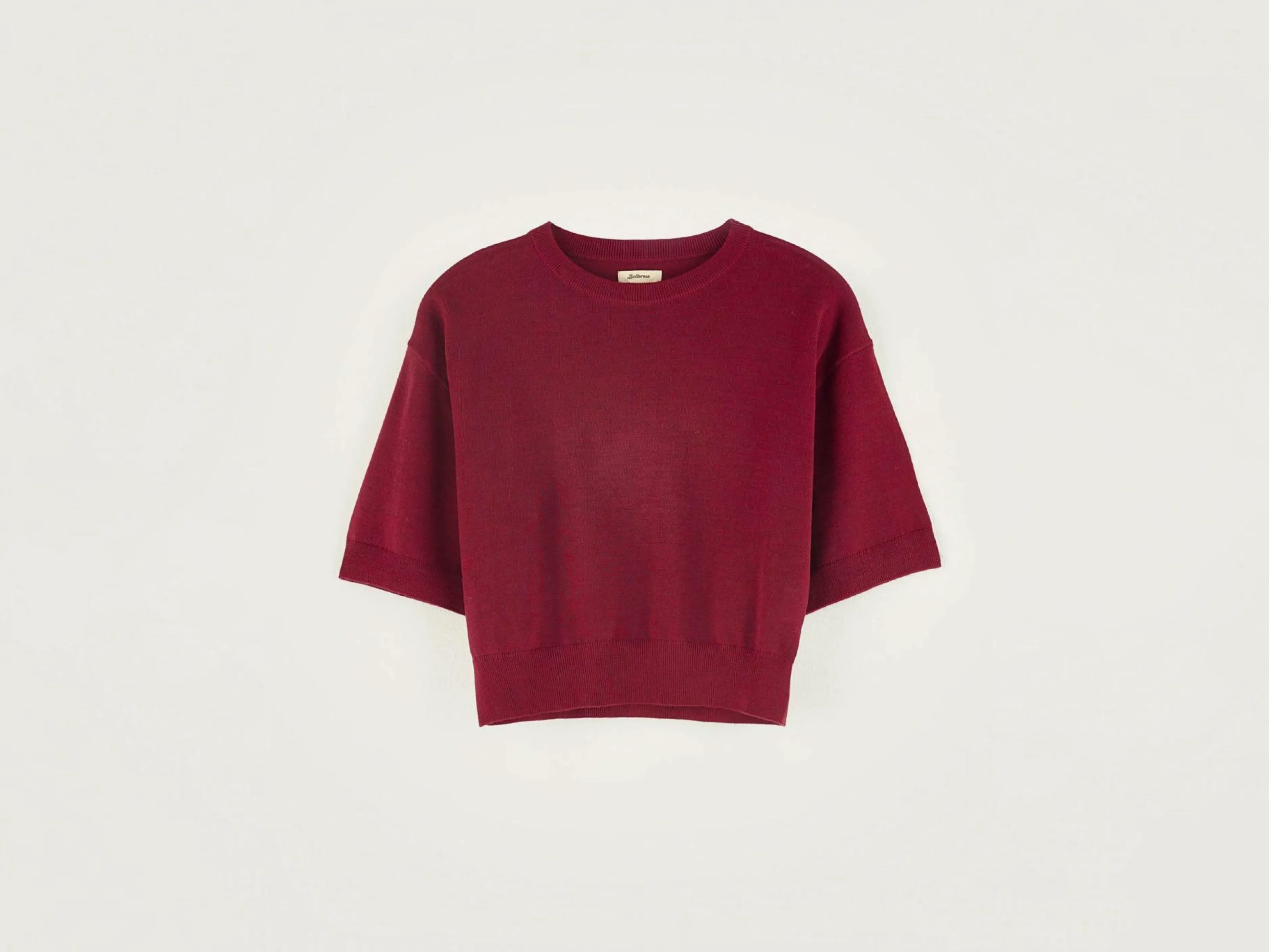 Mailles-Bellerose Pull à Manches Courtes Sare Red dahlia