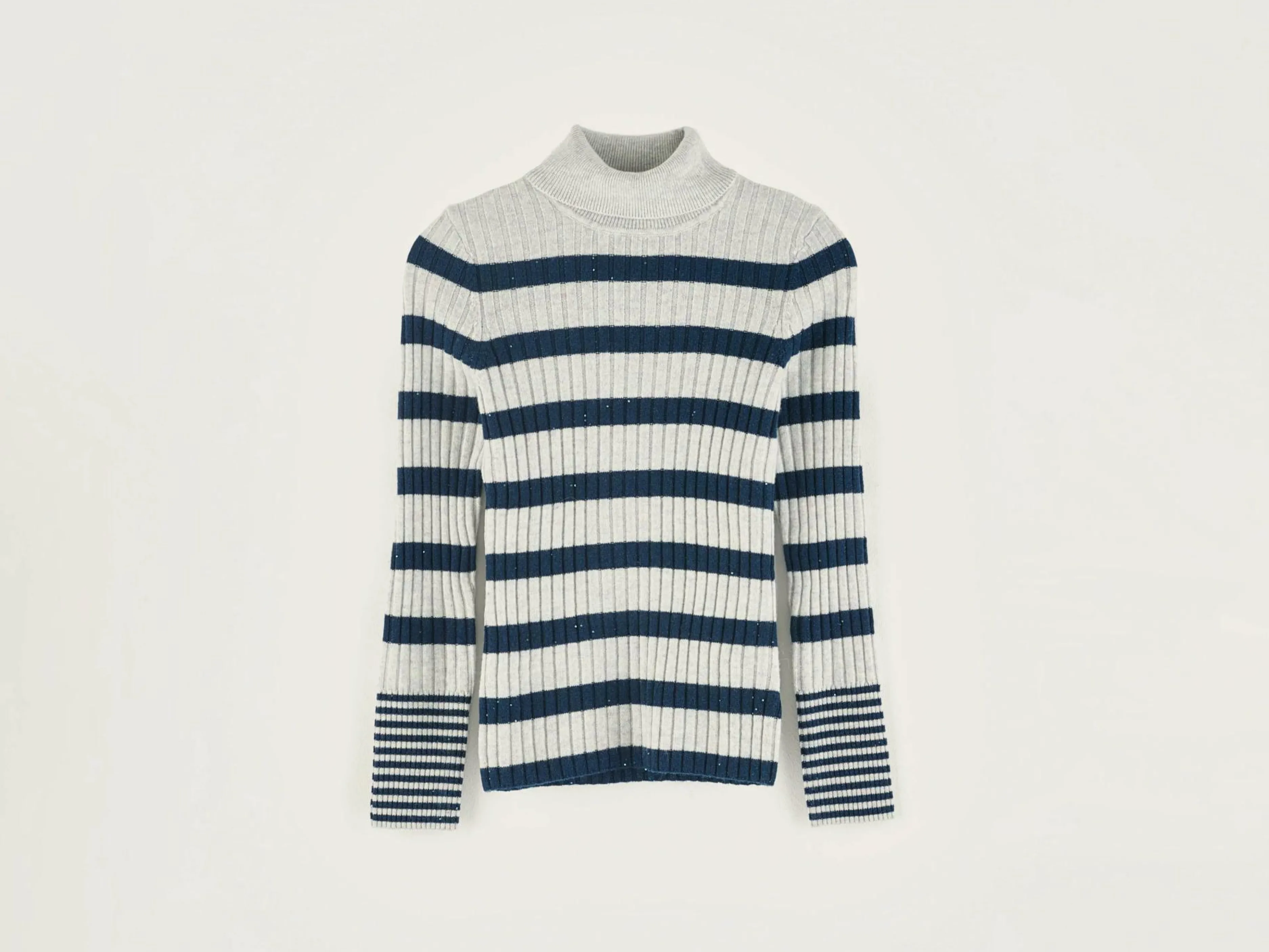Mailles-Bellerose Pull Col Montant Ayre Blue jeans / Multicolor