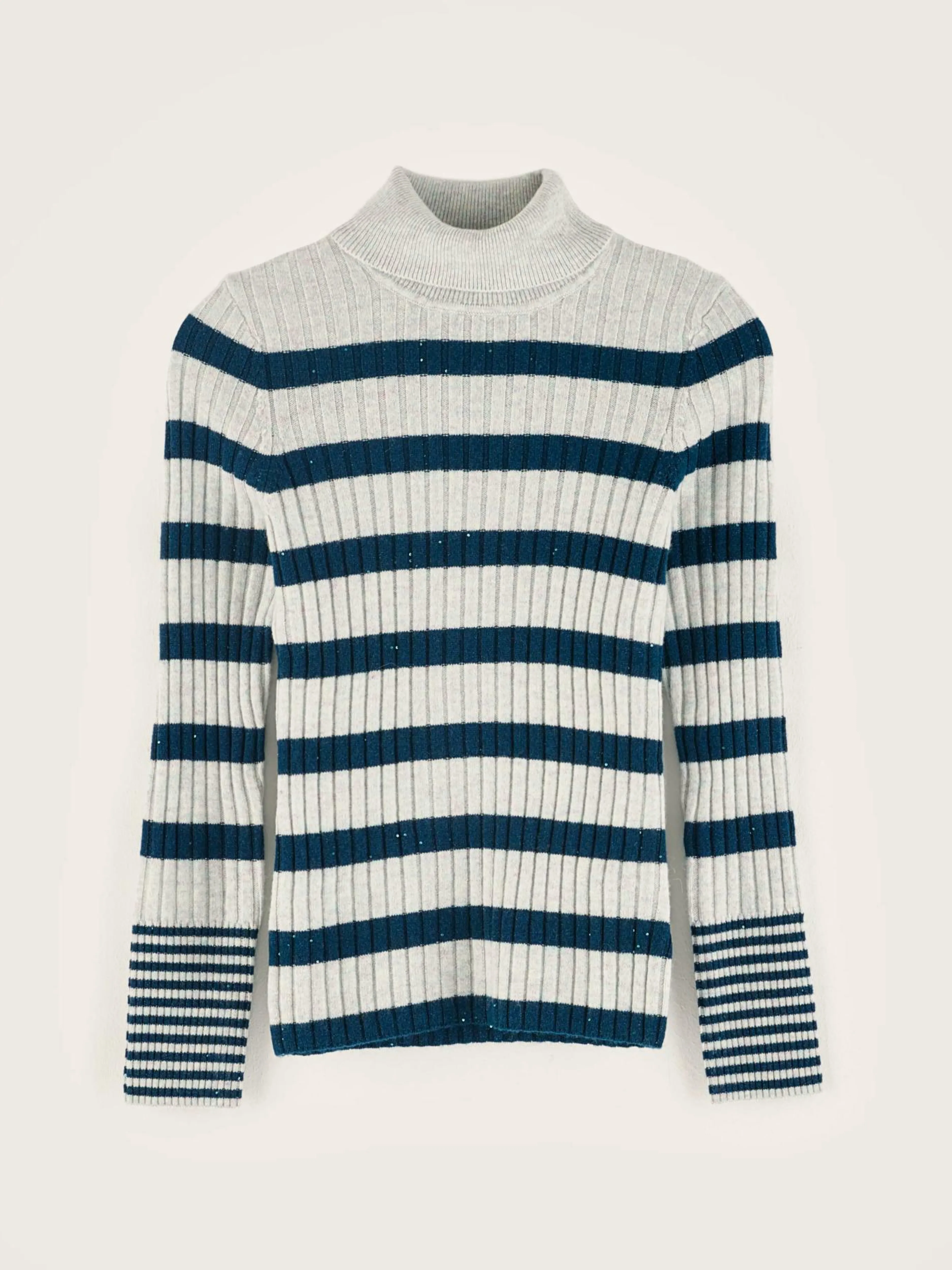 Mailles-Bellerose Pull Col Montant Ayre Blue jeans / Multicolor