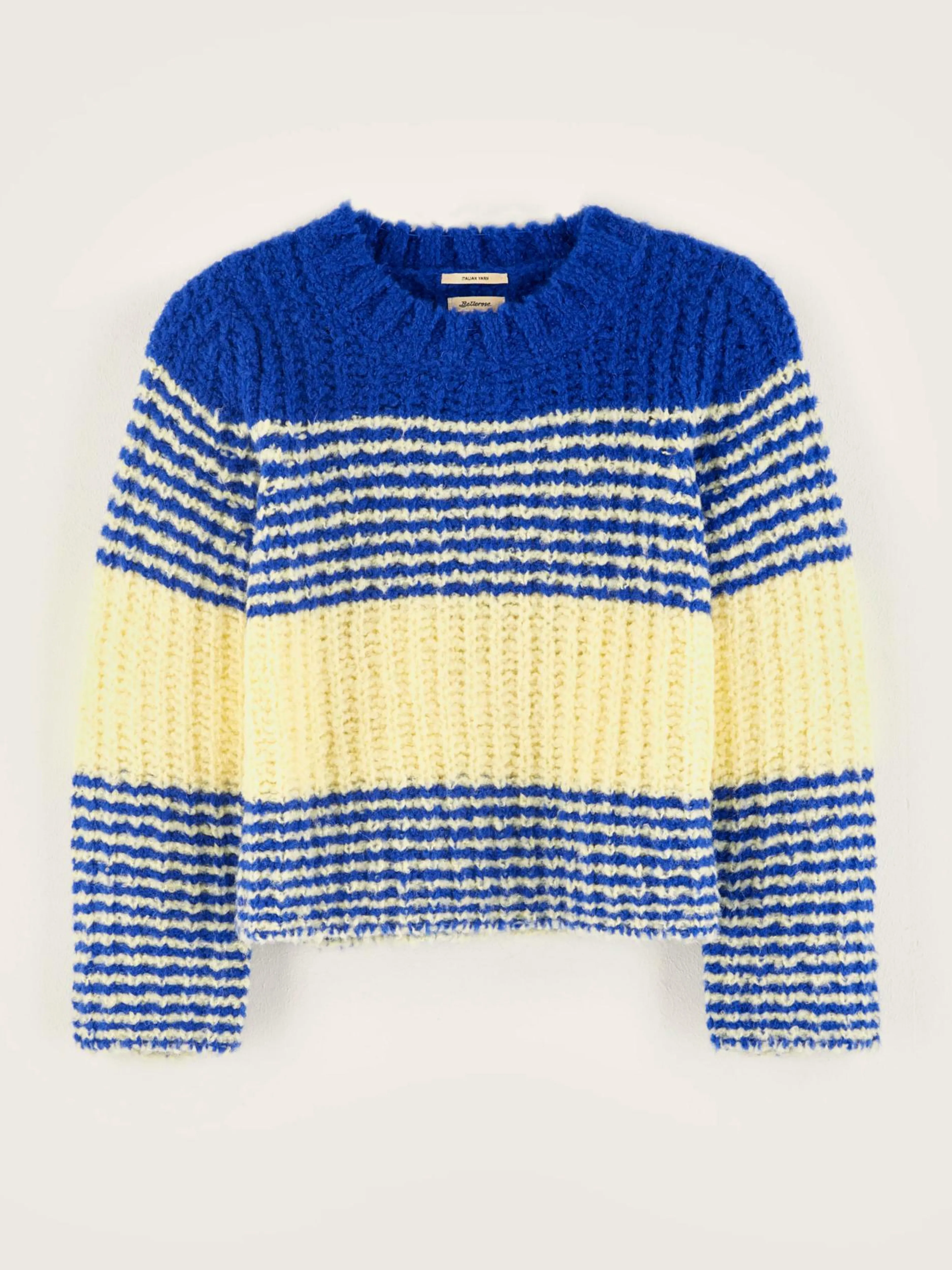 Mailles-Bellerose Pull Col Rond Agond Butter / Lazuli