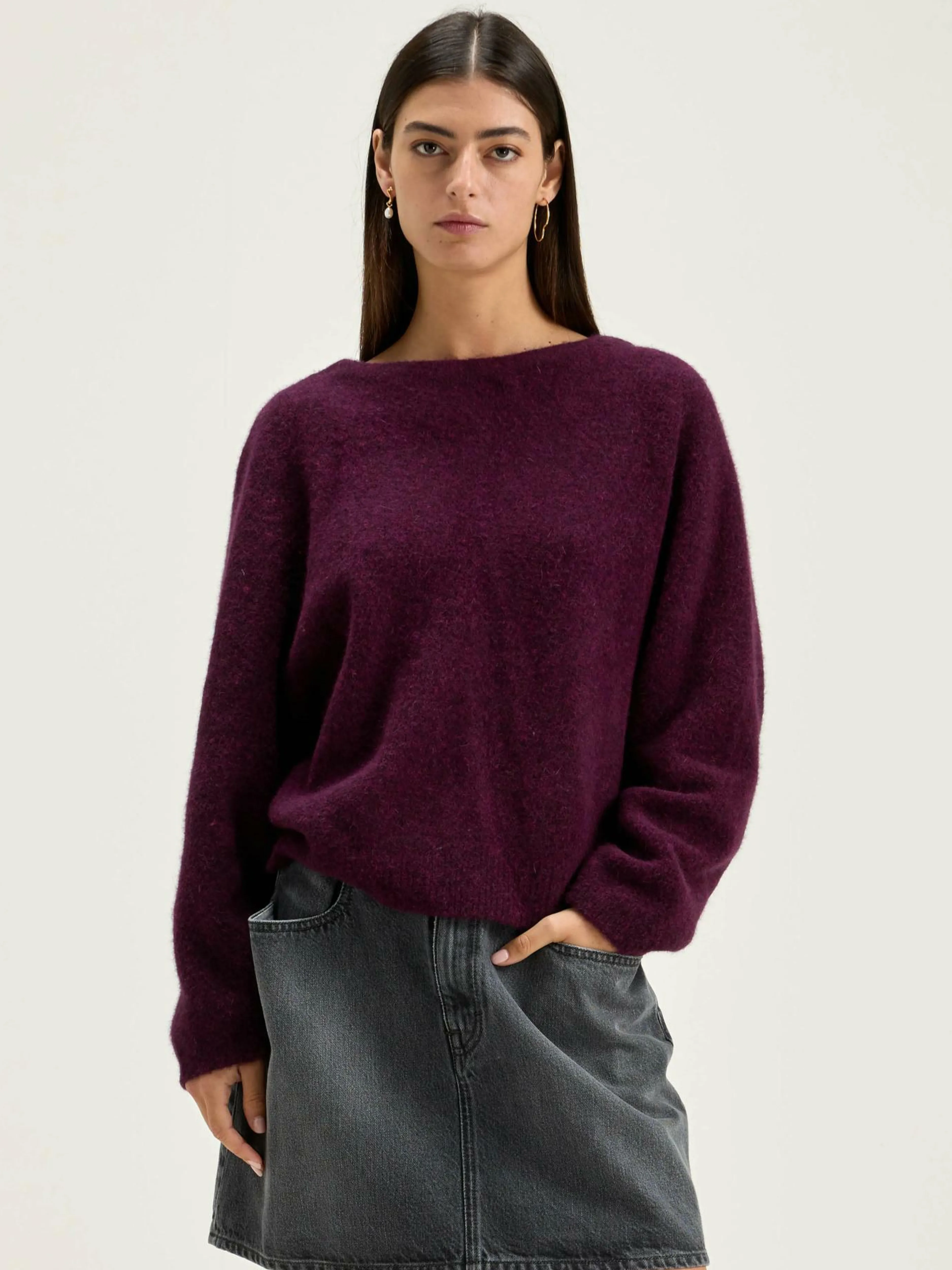 Mailles-Bellerose Pull Col Rond Deros Wine