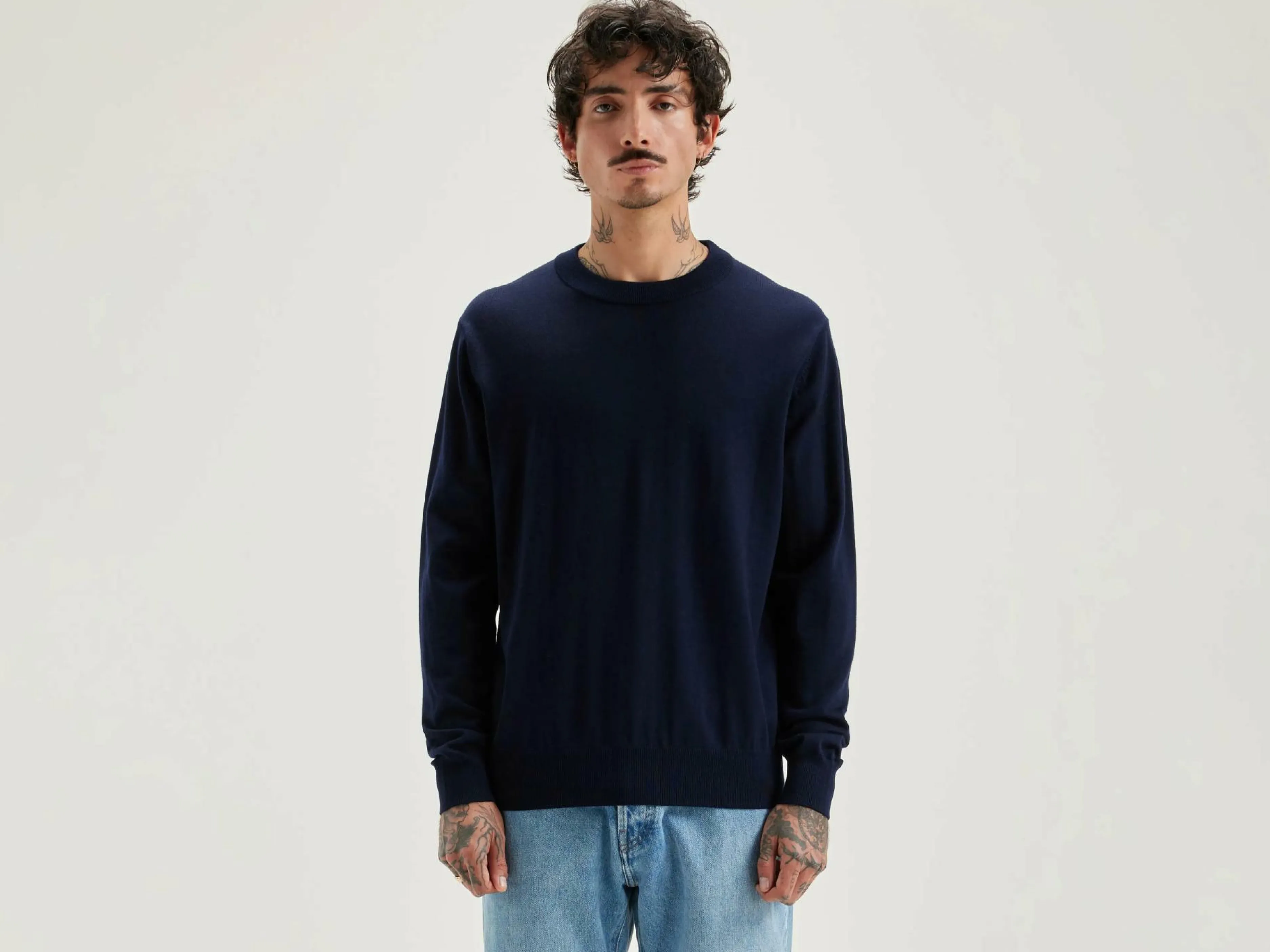 Mailles-Bellerose Pull Col Rond Dilliv Navy
