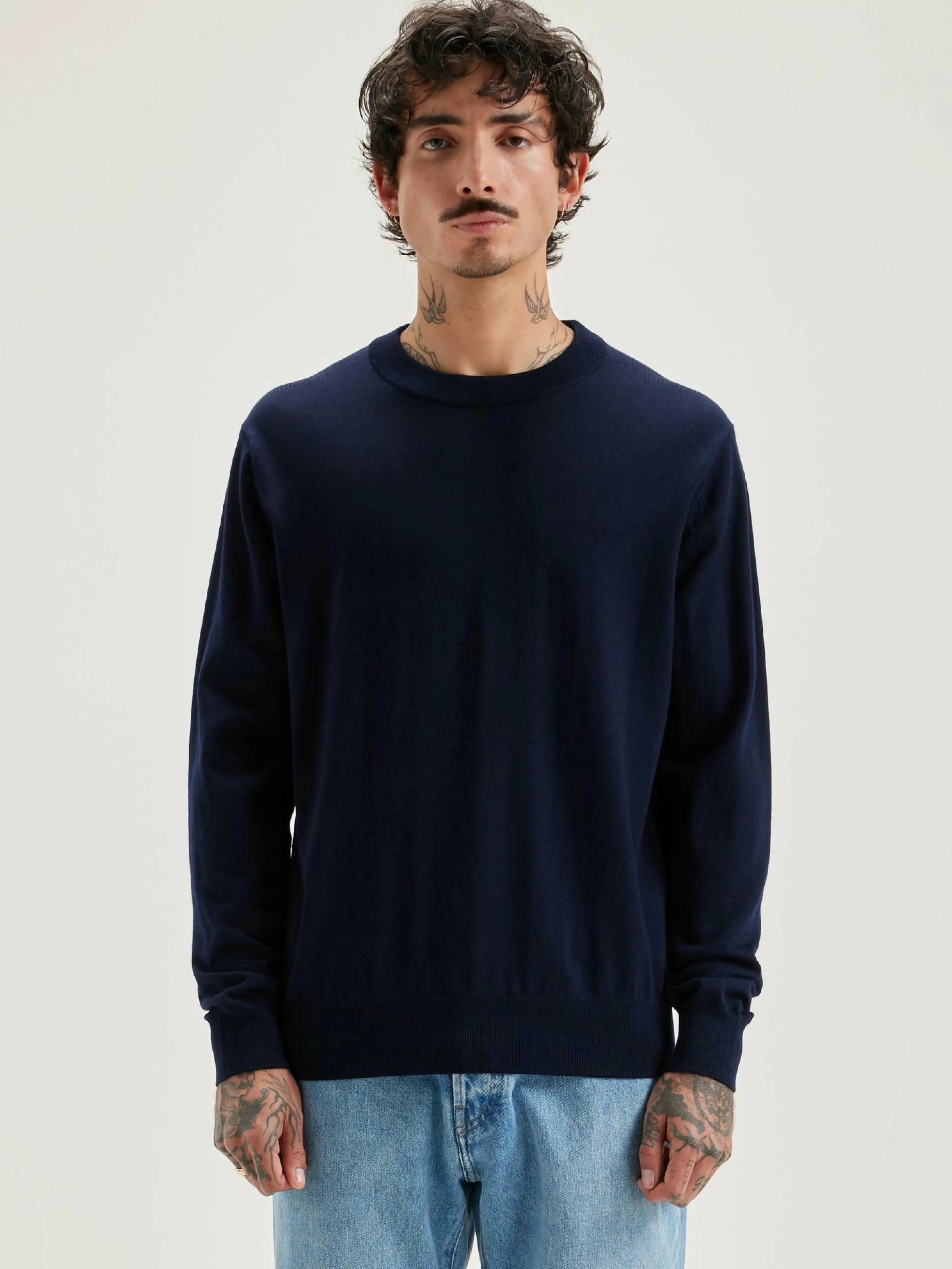 Mailles-Bellerose Pull Col Rond Dilliv Navy