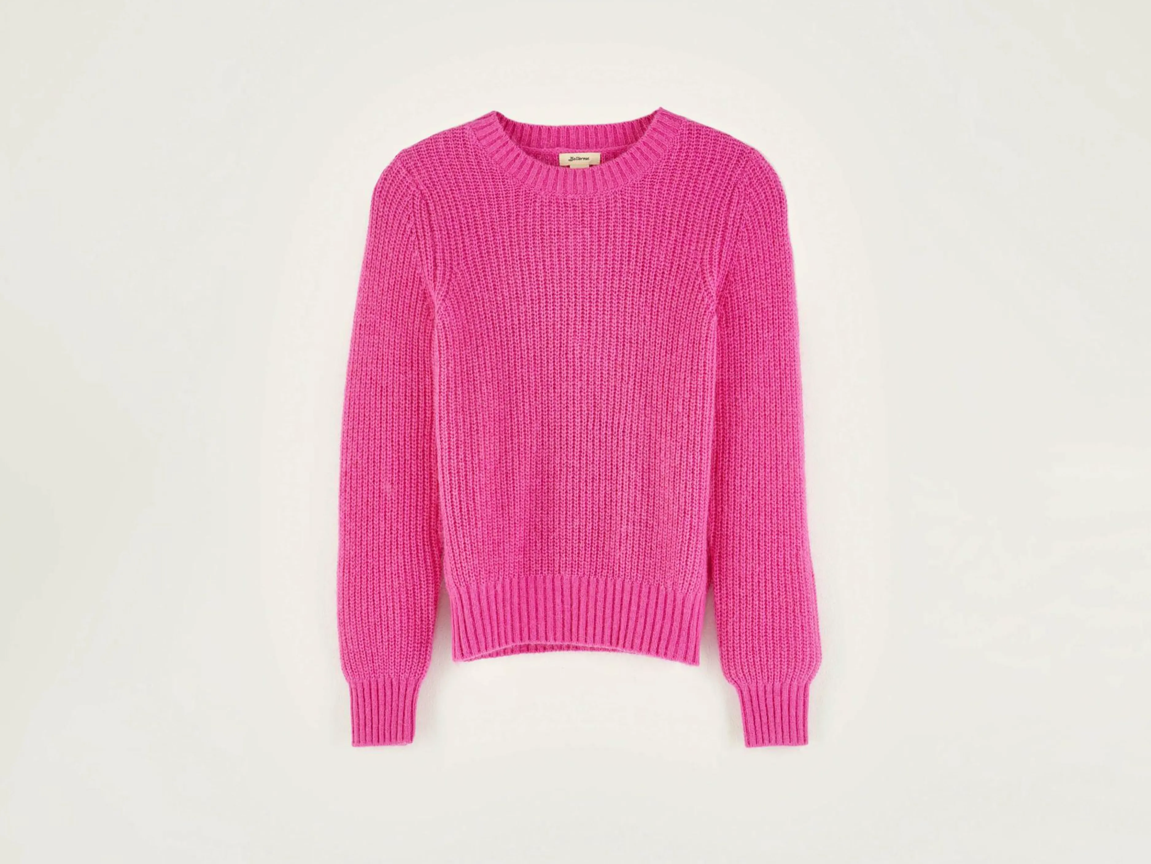 Mailles-Bellerose Pull Col Rond Diot Fushia