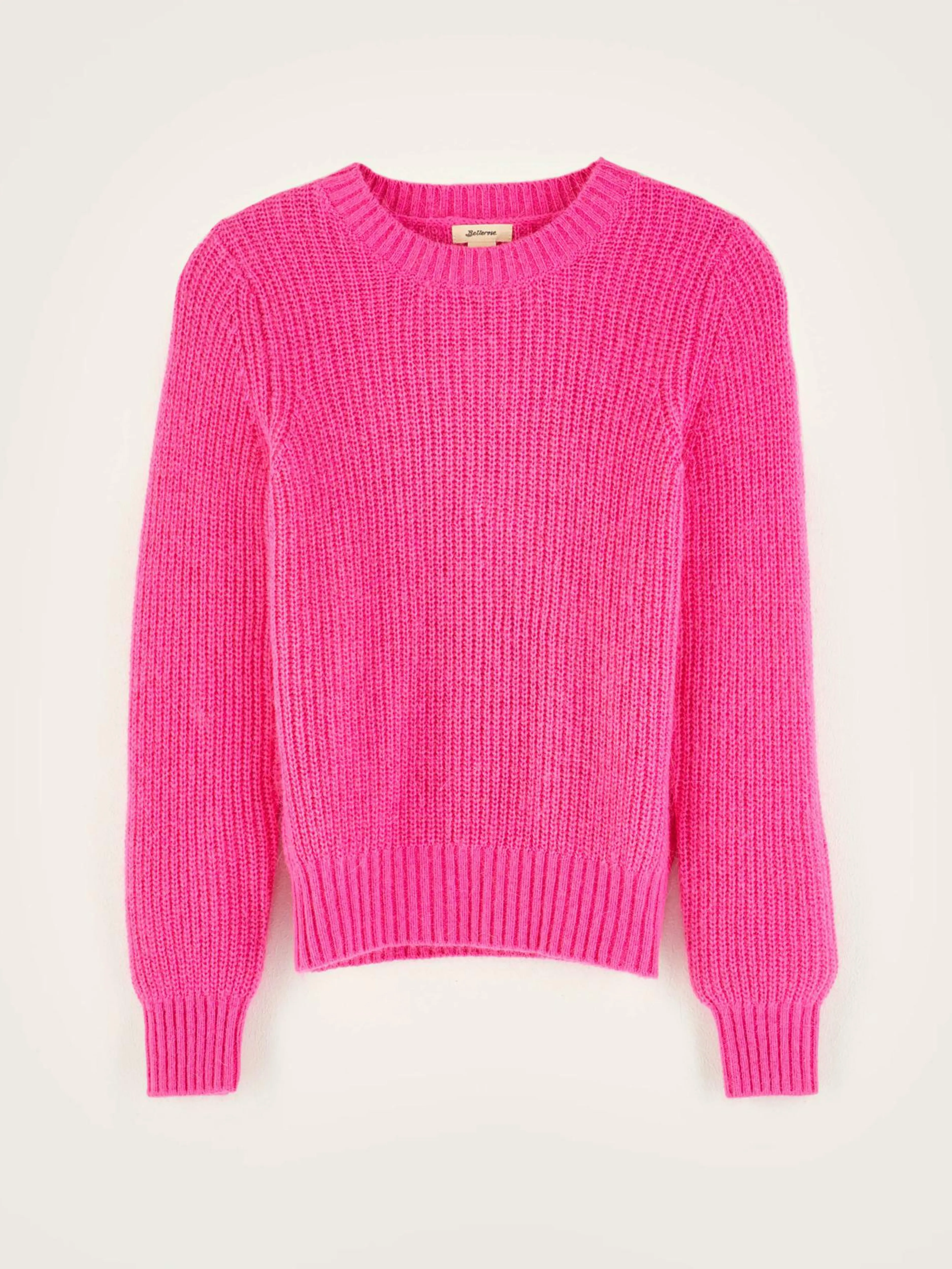 Mailles-Bellerose Pull Col Rond Diot Fushia