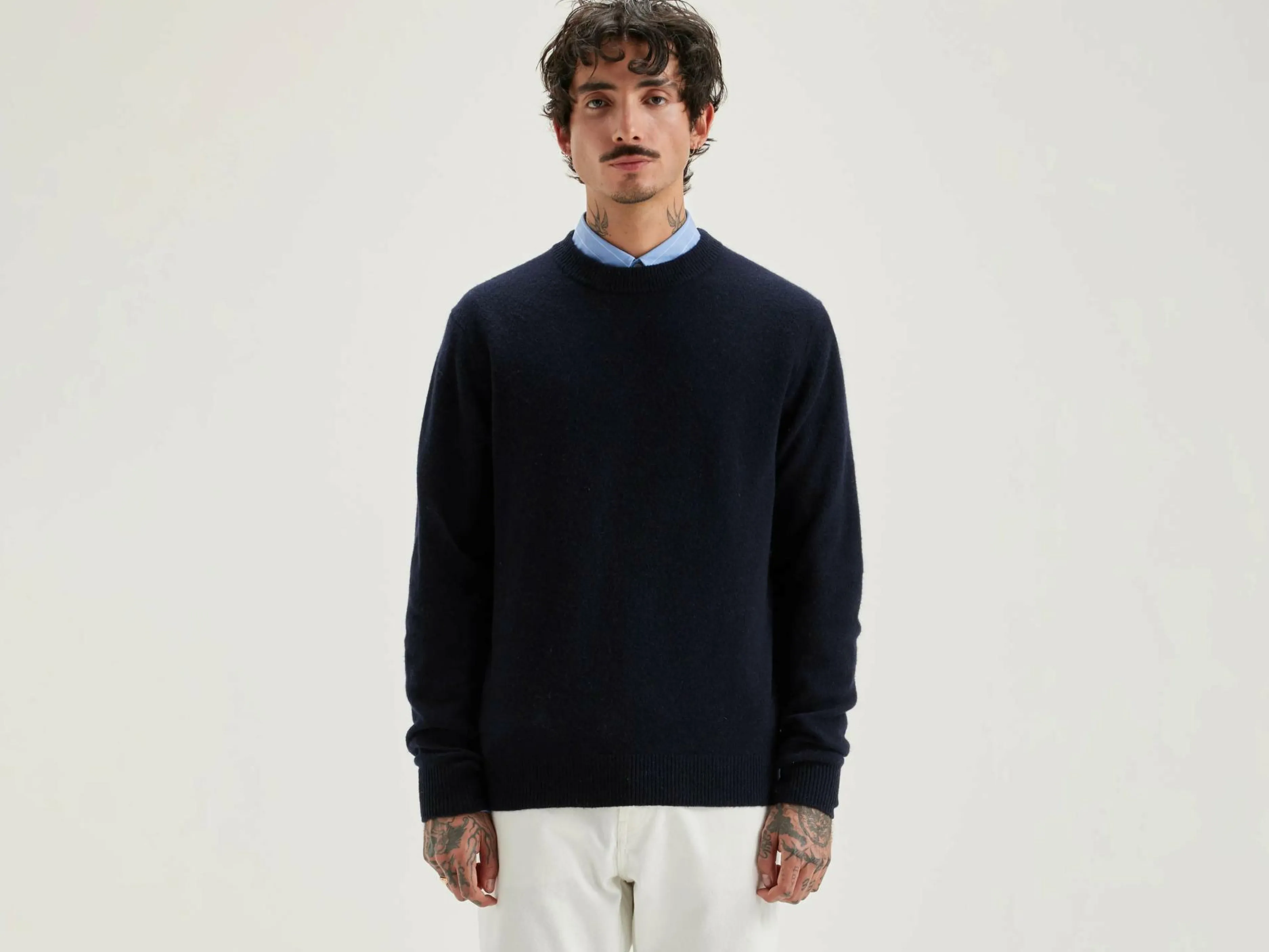 Mailles-Bellerose Pull Col Rond Donoon Navy