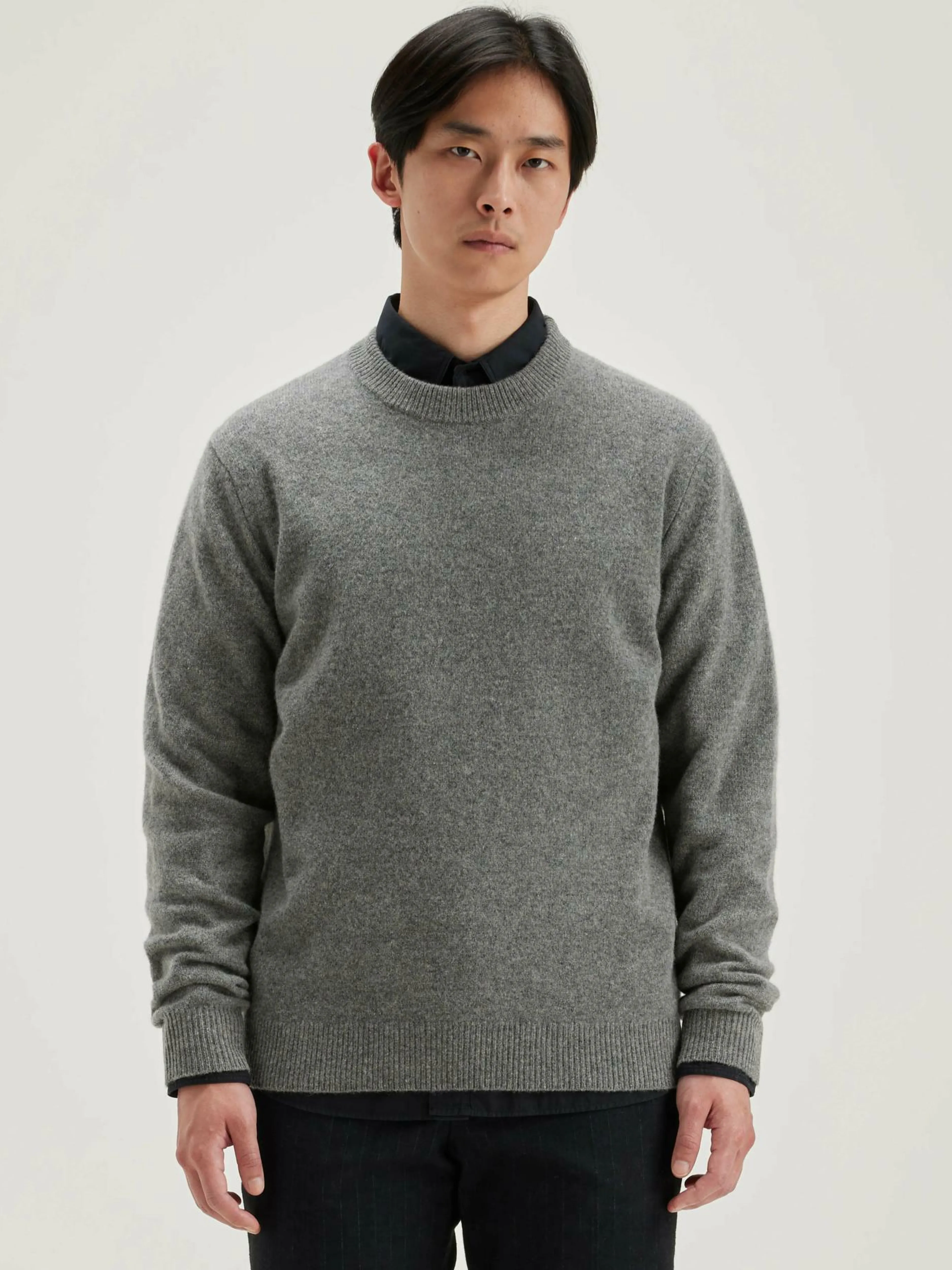 Mailles-Bellerose Pull Col Rond Donoon Mid grey