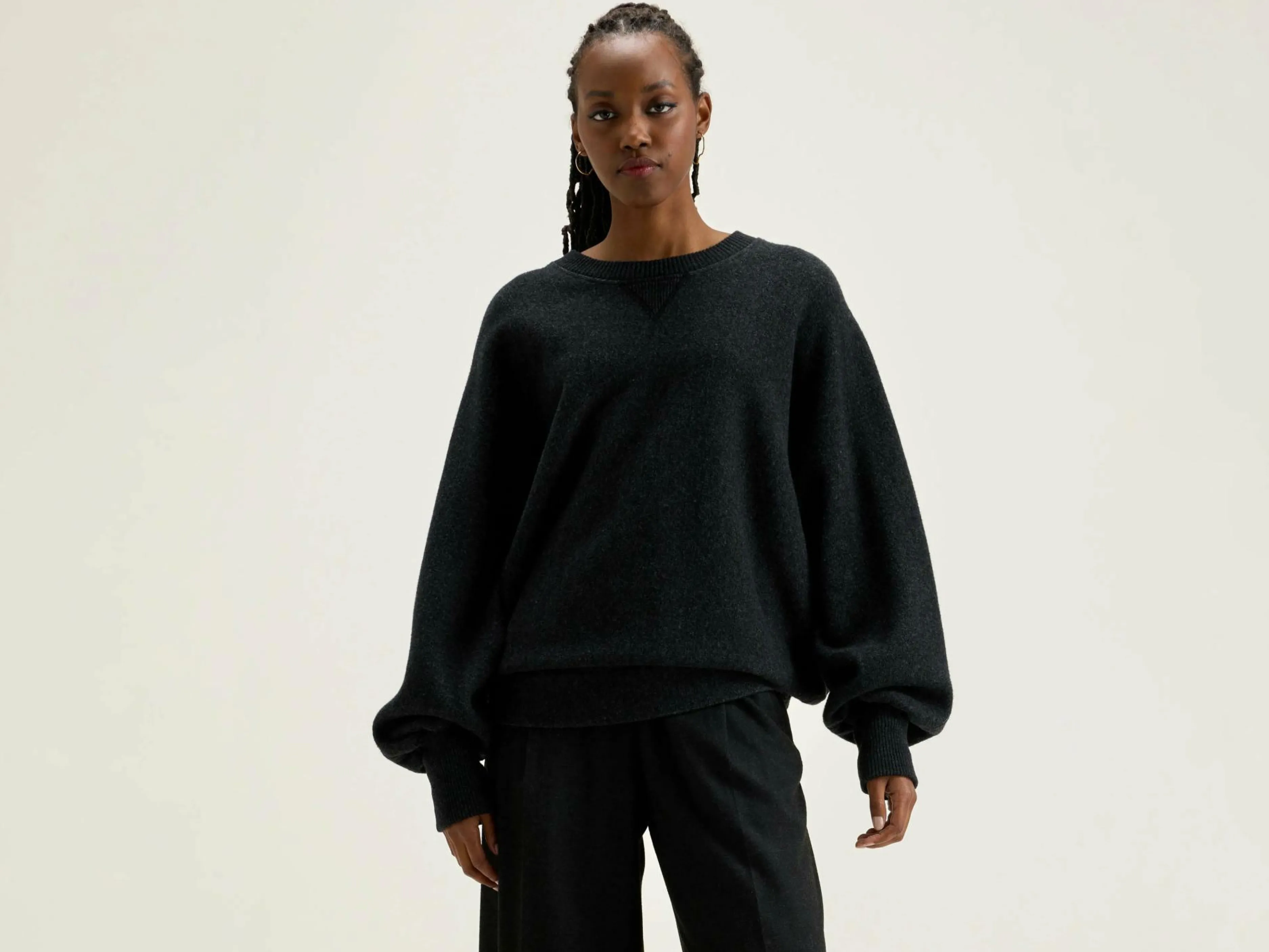 Sweatshirts-Bellerose Pull Col Rond Milos Off black