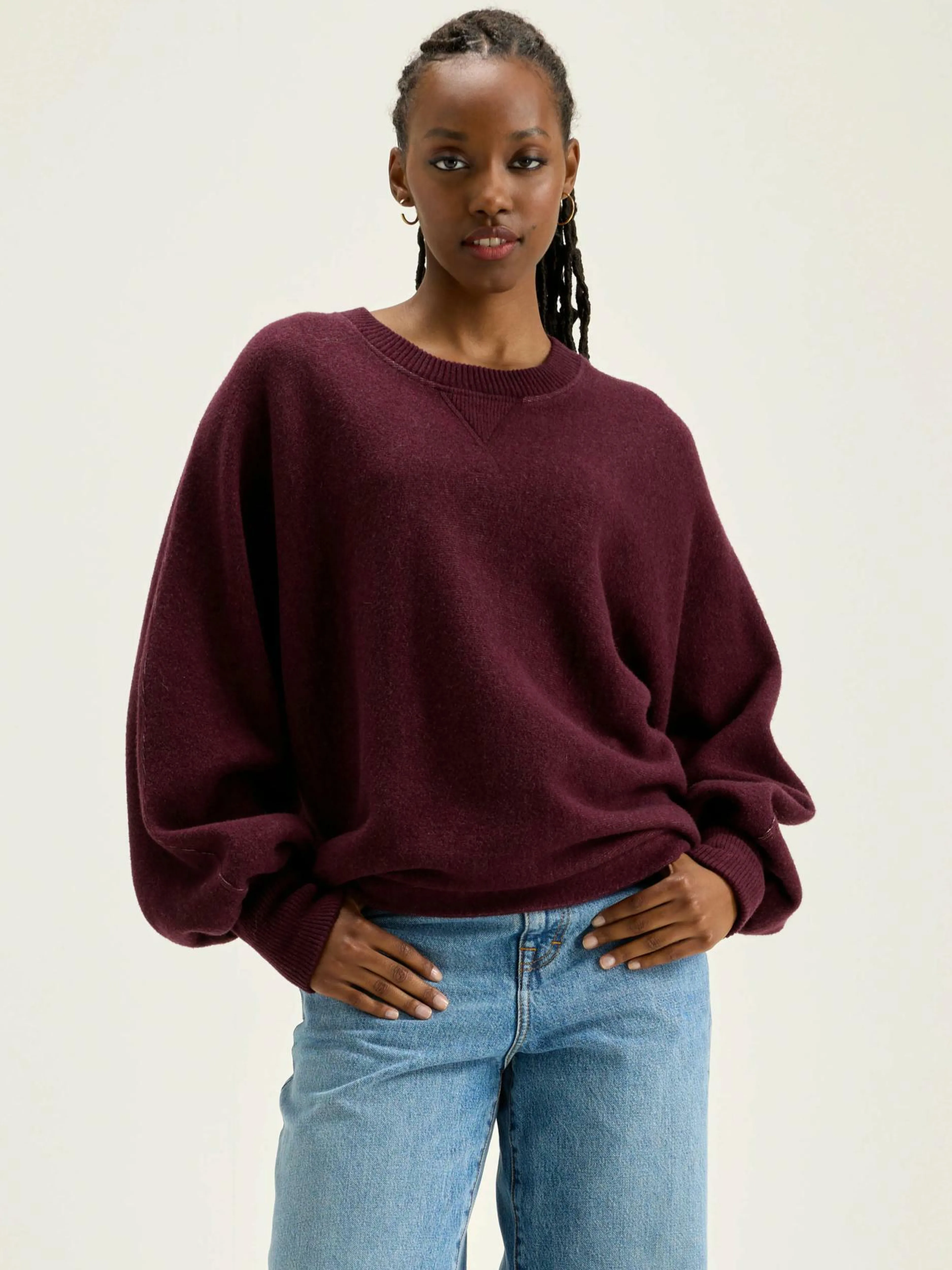 Sweatshirts-Bellerose Pull Col Rond Milos Wine