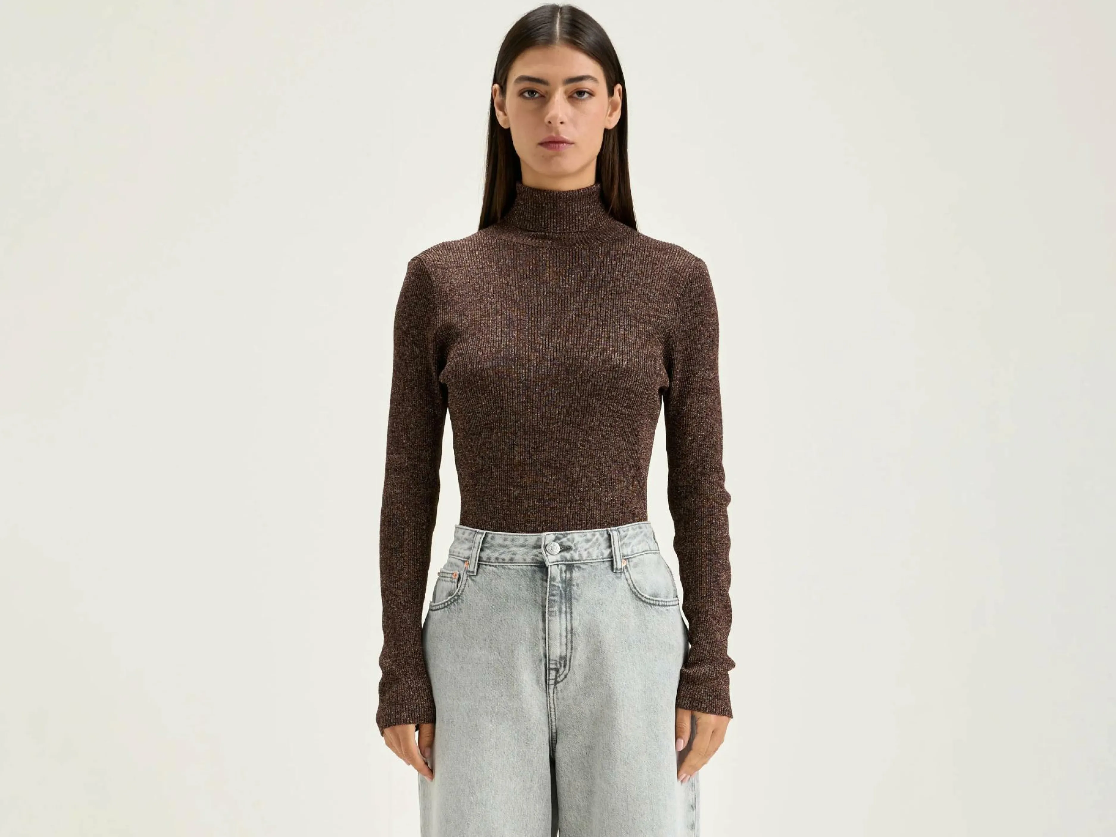 Mailles-Bellerose Pull Col Roulé Anoit Chestnut